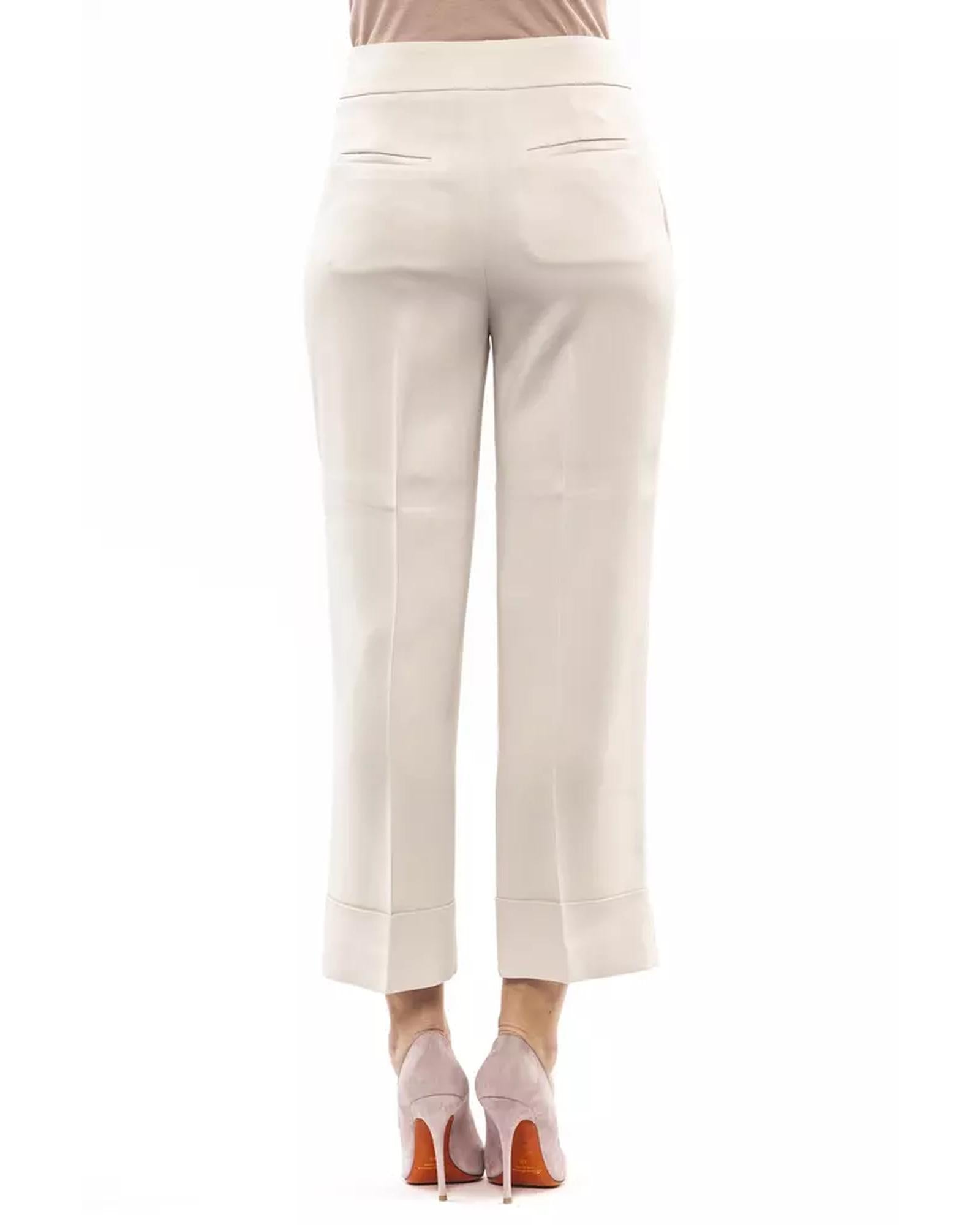 High Waist Palazzo Soft Pants with Pockets and Side Zip 42 IT Women