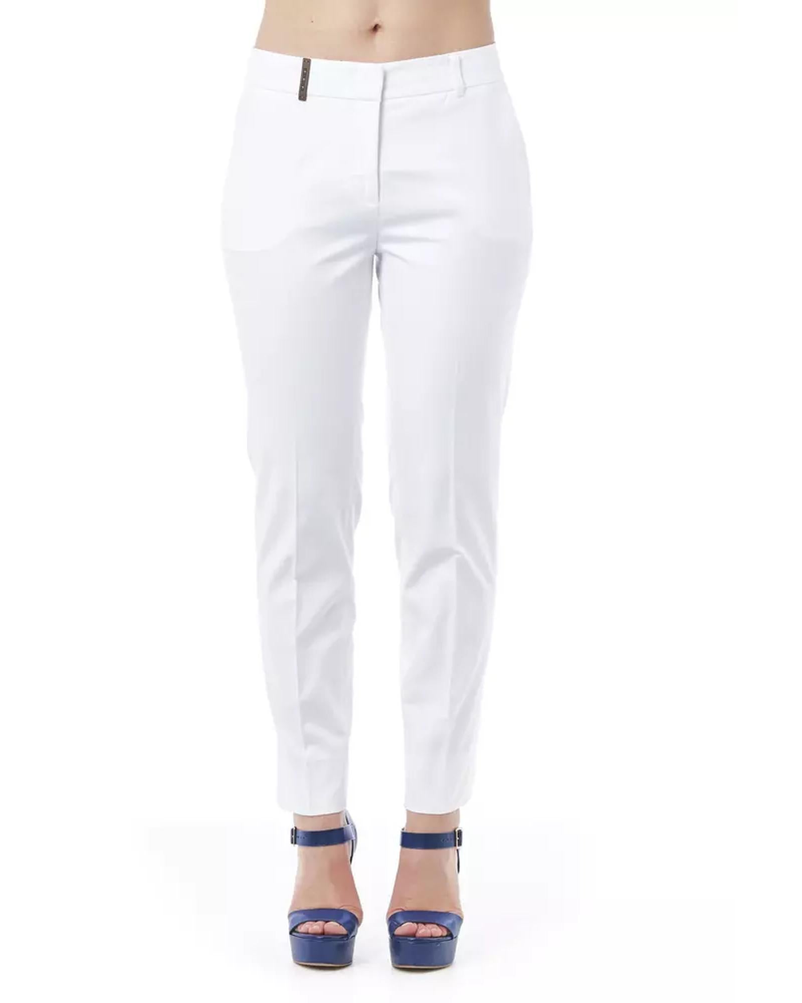 Regular Fit Stretch Pants with Shaped Front Pockets and Threaded Back Pockets 50 IT Women