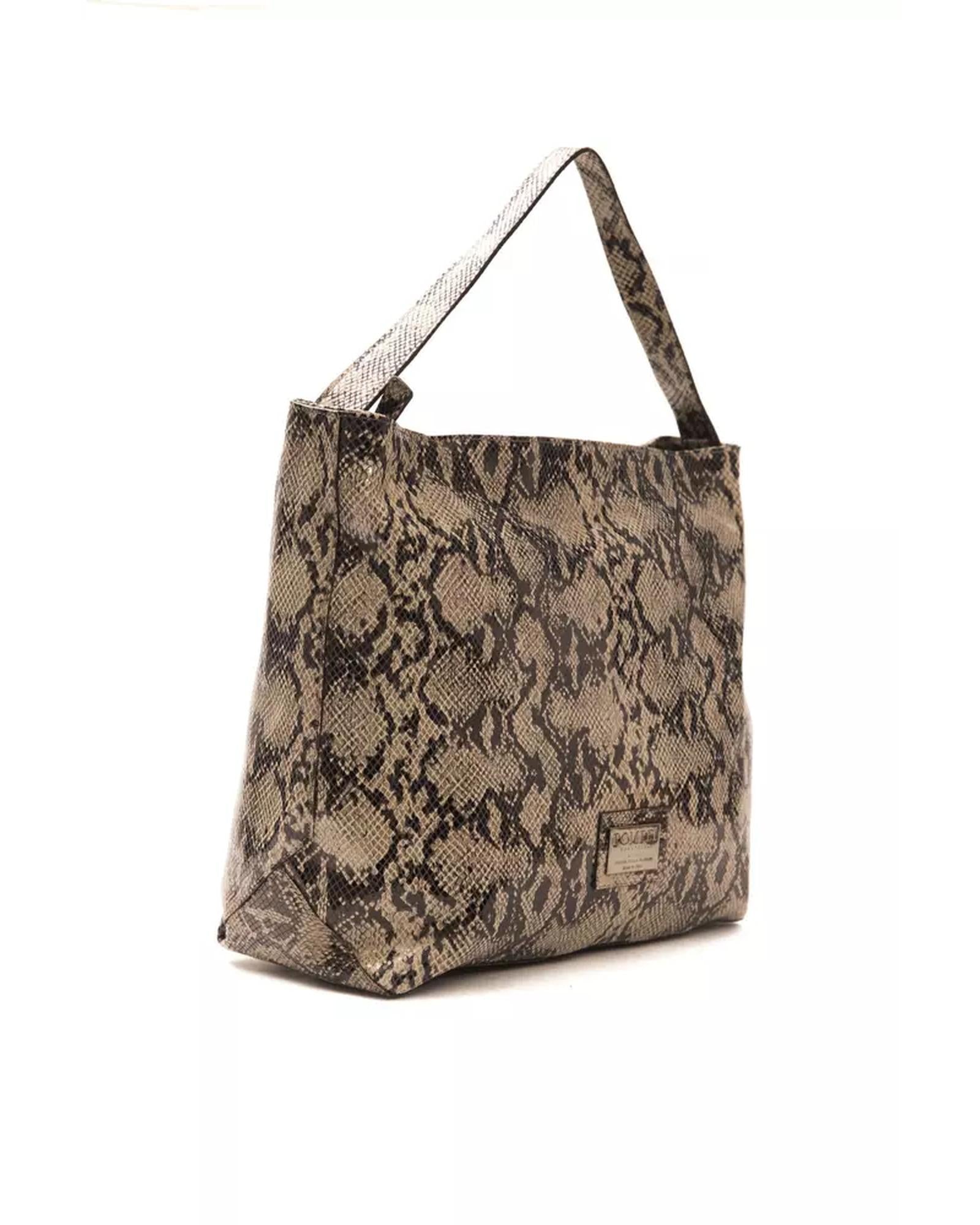 Python Print Leather Shoulder Bag with Adjustable Strap One Size Women