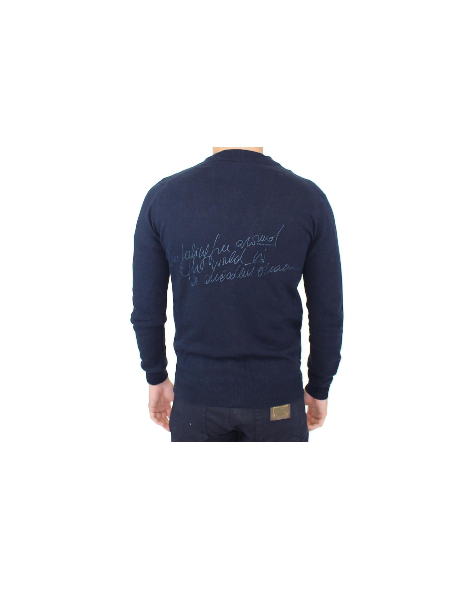 ERMANNO SCERVINO Blue Wool Blend Cardigan Sweater 50 IT Men