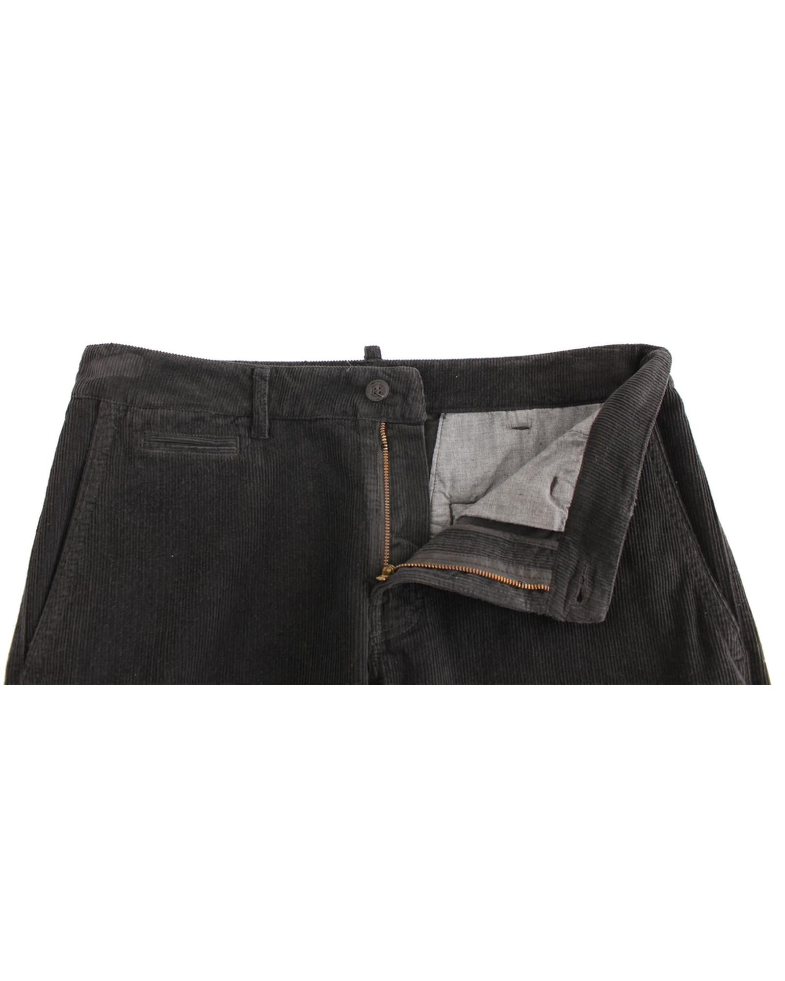 Stylish Black Corduroy Pants with Logo Details 48 IT Men