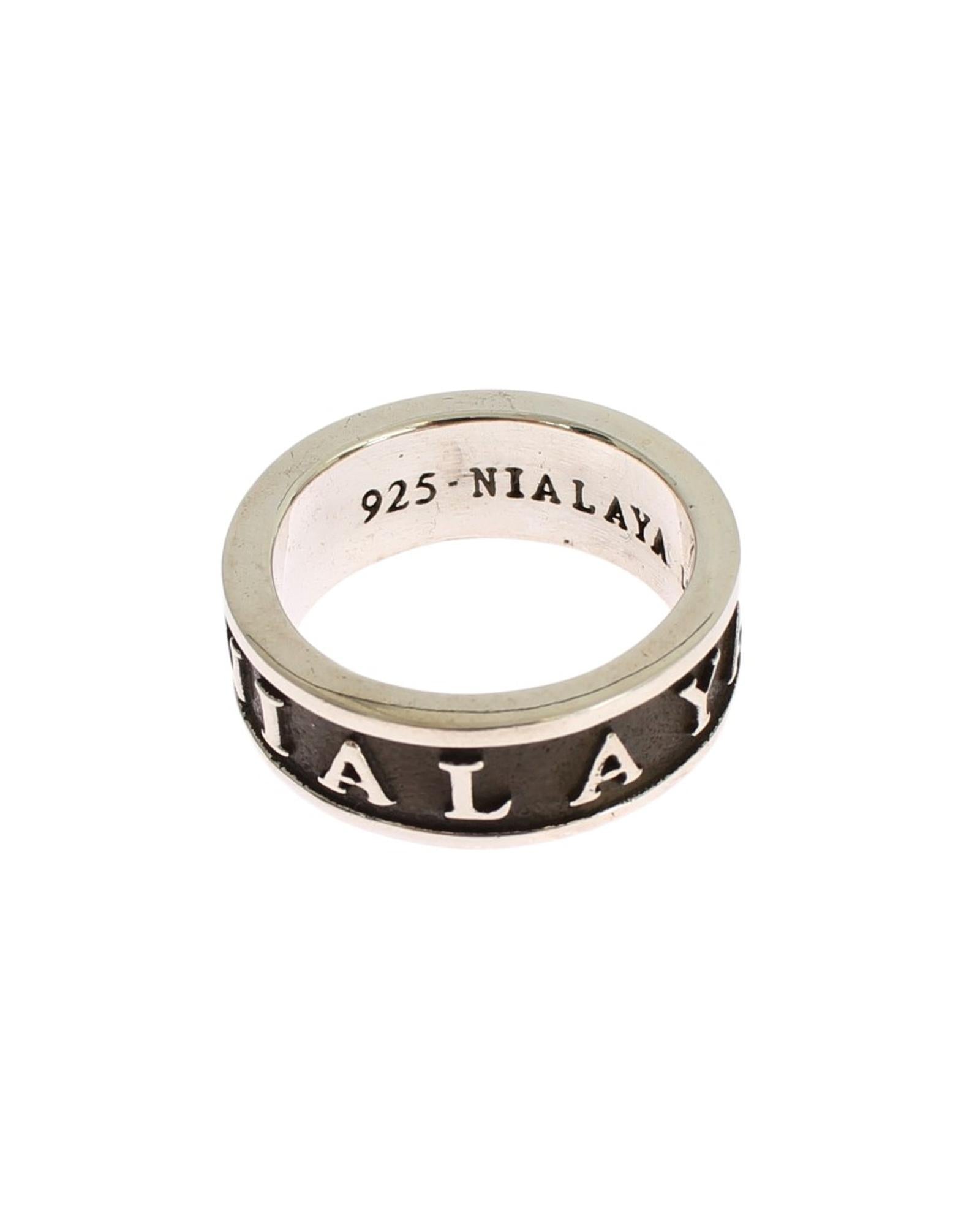 925 Sterling Silver Logo Ring 60 EU Men