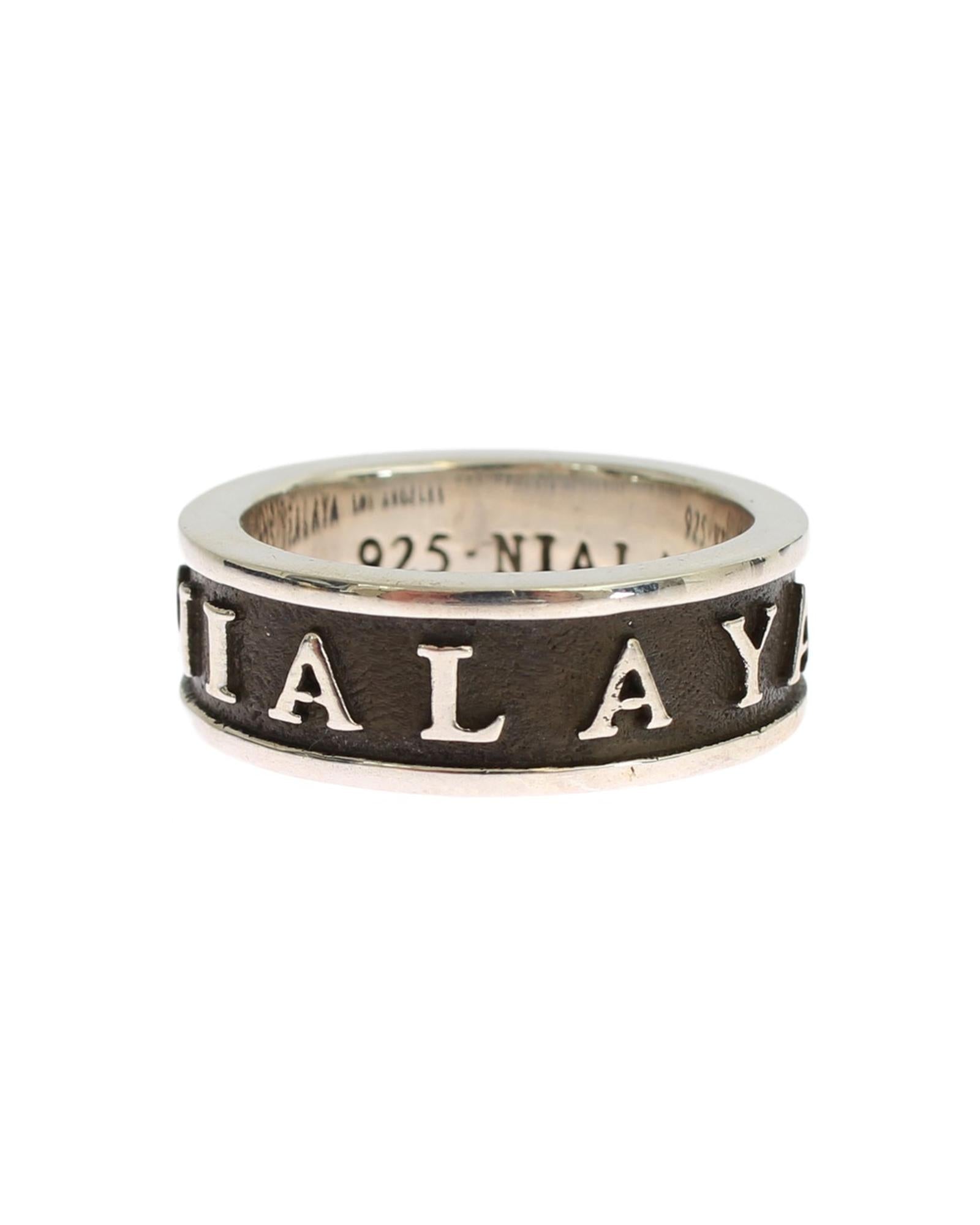 925 Sterling Silver Logo Ring 63 EU Men