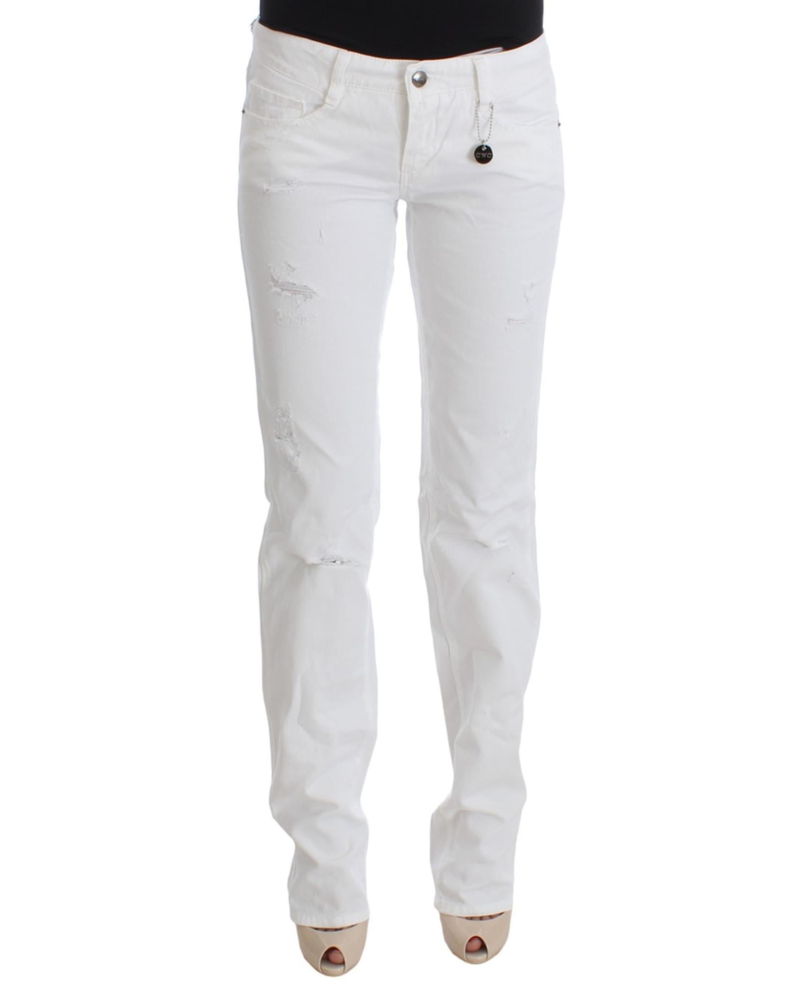 CoSTUME NATIONAL CNC Jeans - Slim Fit White 100% Cotton W26 US Women