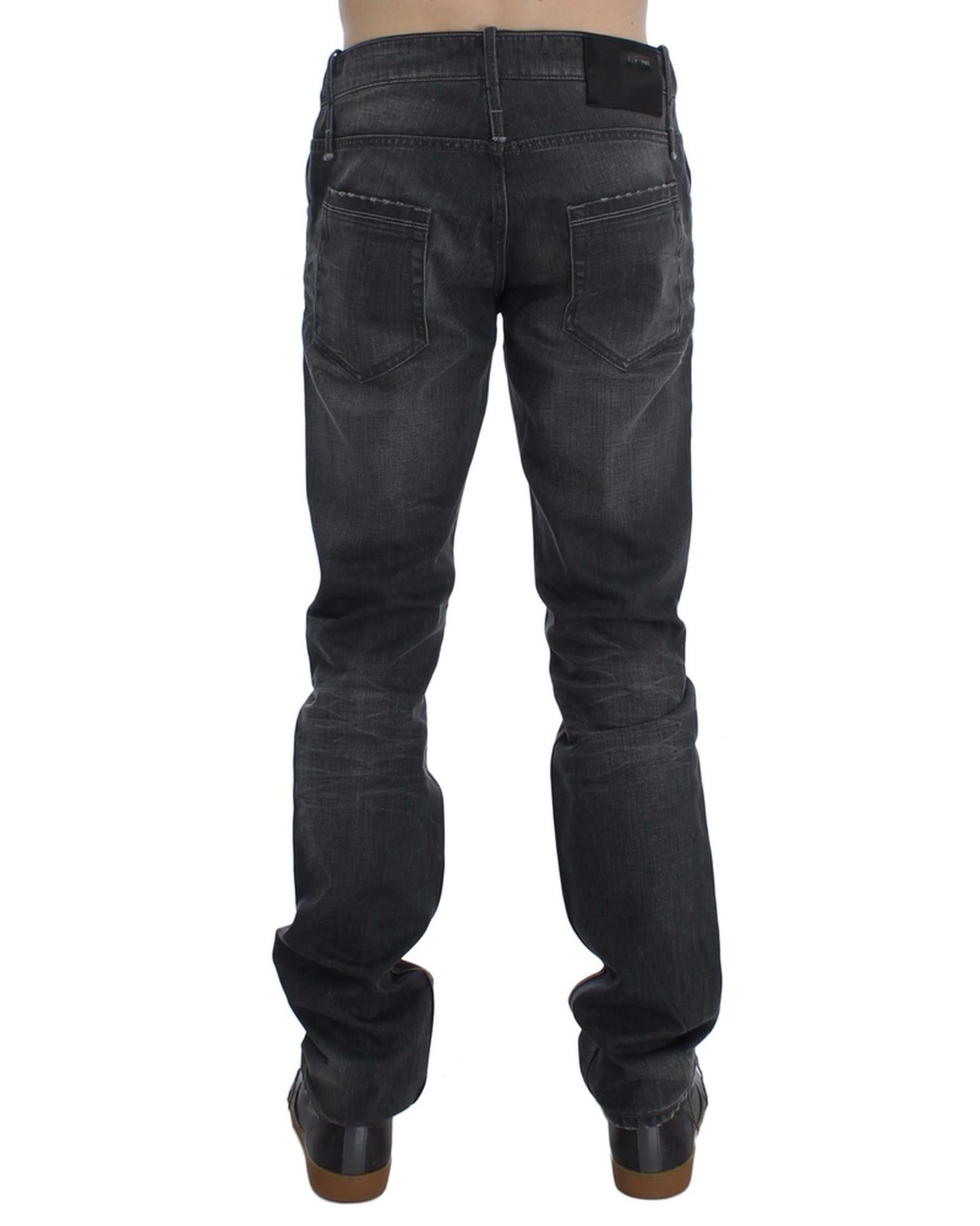 ACHT Mens Jeans - Straight Regular Fit with Logo Details W34 US Men