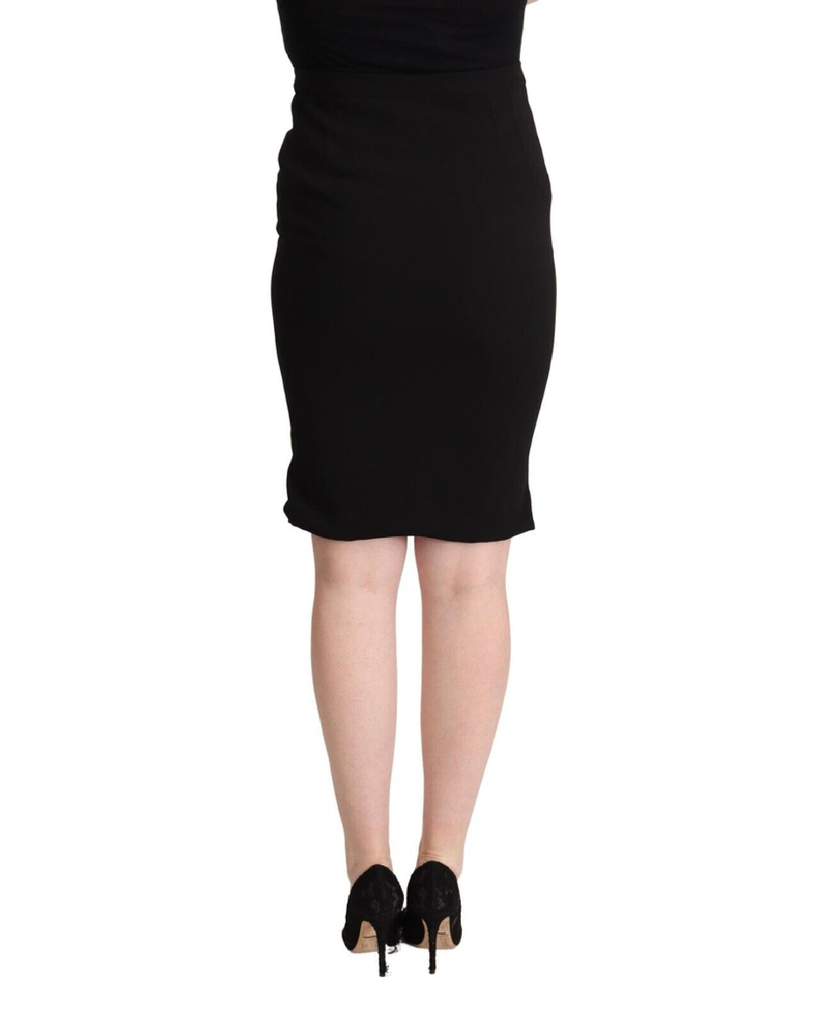 Pencil Cut High Waist Skirt with Logo Details 40 IT Women