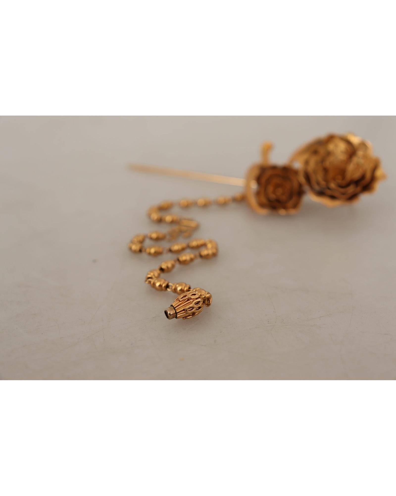 Dolce &amp; Gabbana Gold Tone Brass Brooch Pin One Size Women