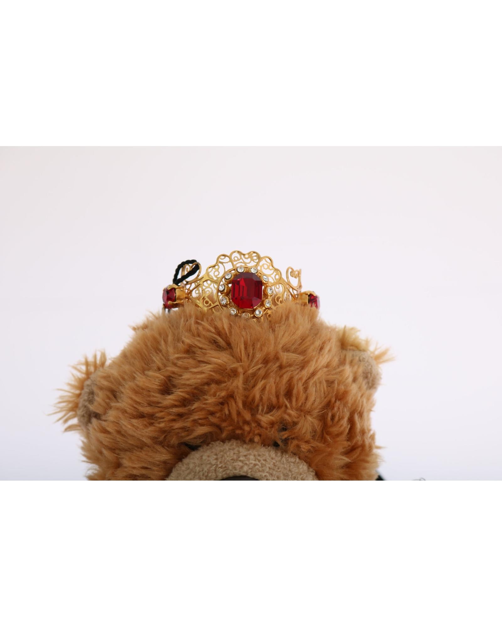 Dolce &amp; Gabbana Brown Teddy Bear Crystal Hair Band One Size Women