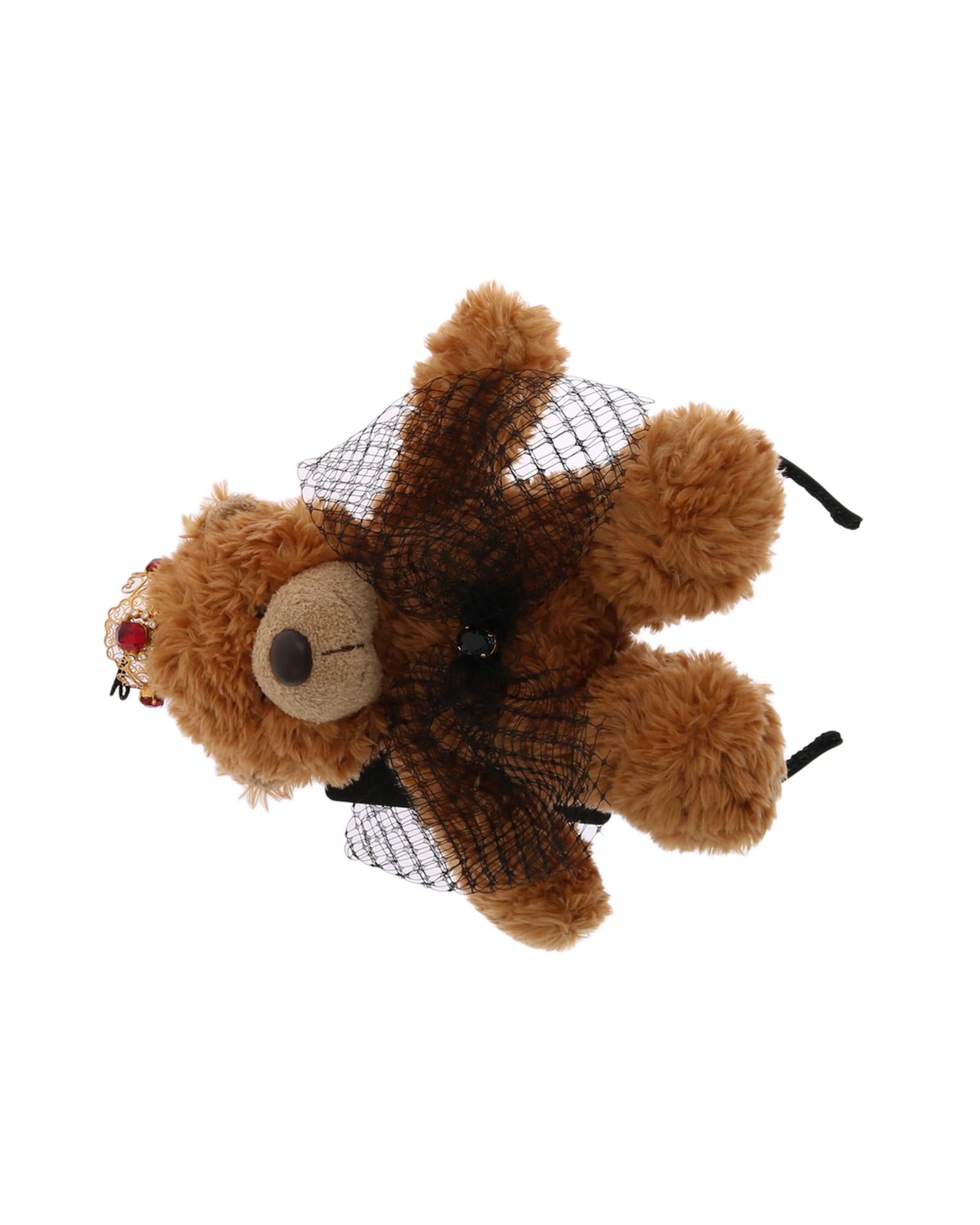 Dolce &amp; Gabbana Brown Teddy Bear Crystal Hair Band One Size Women