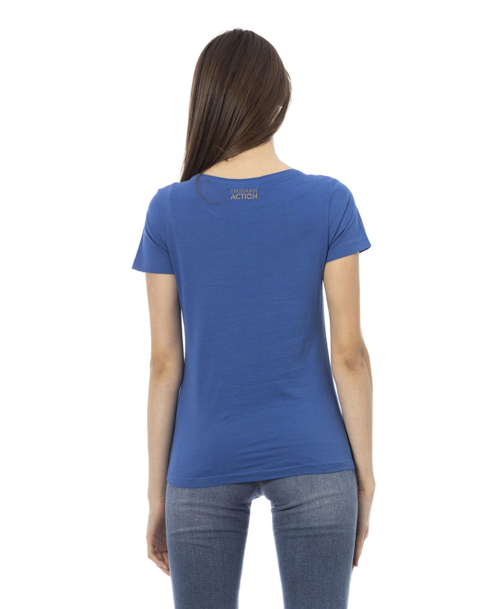 Short Sleeve T-shirt with Round Neck and Front Print 2XL Women