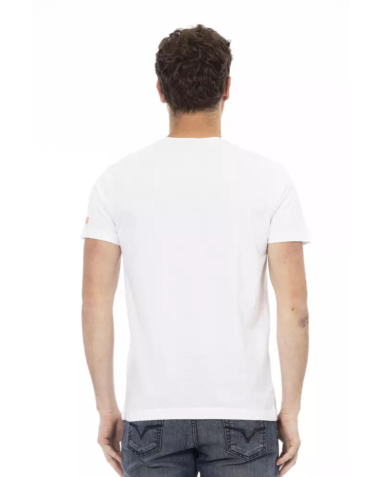 Short Sleeve T-shirt with Round Neck and Front Print 2XL Men