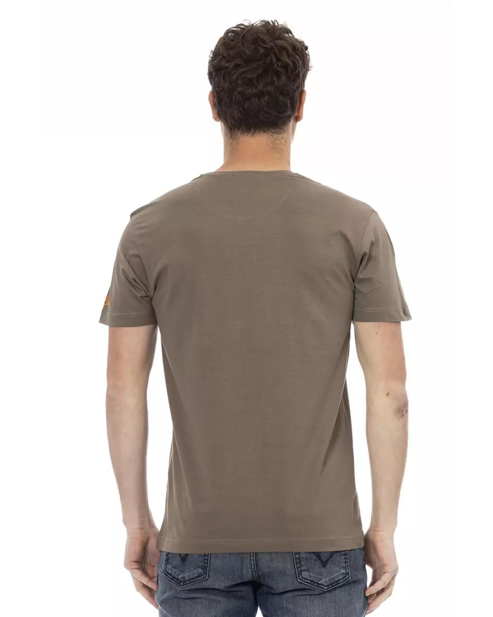 Short Sleeve T-shirt with Round Neck - Front Print L Men