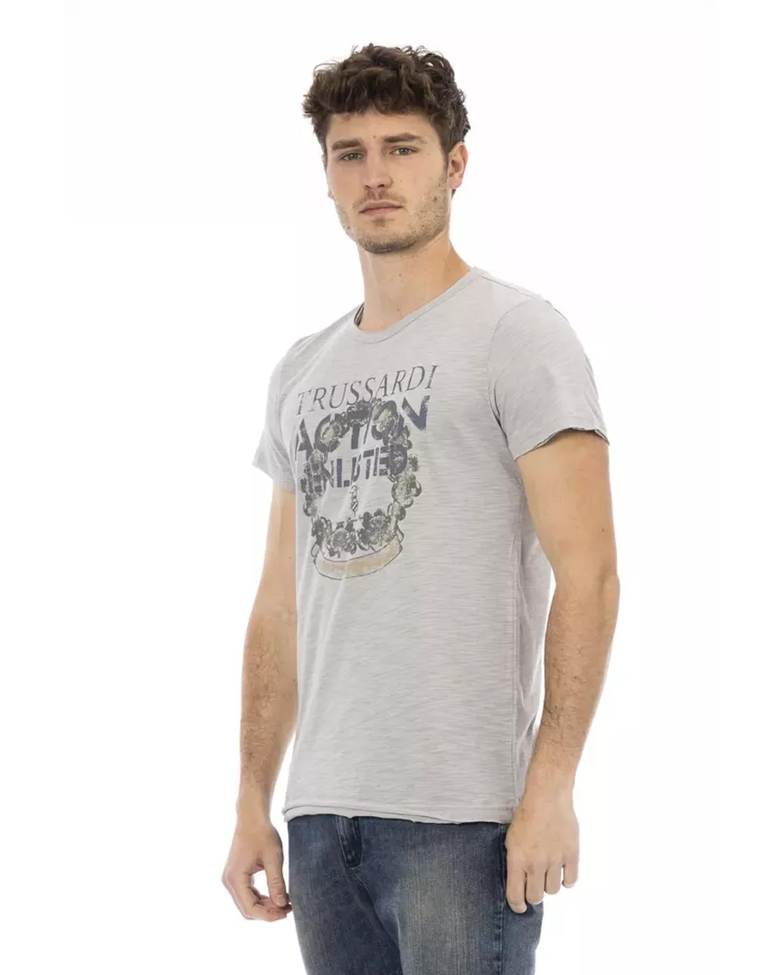 Short Sleeve T-shirt with Round Neck - Front Print XL Men