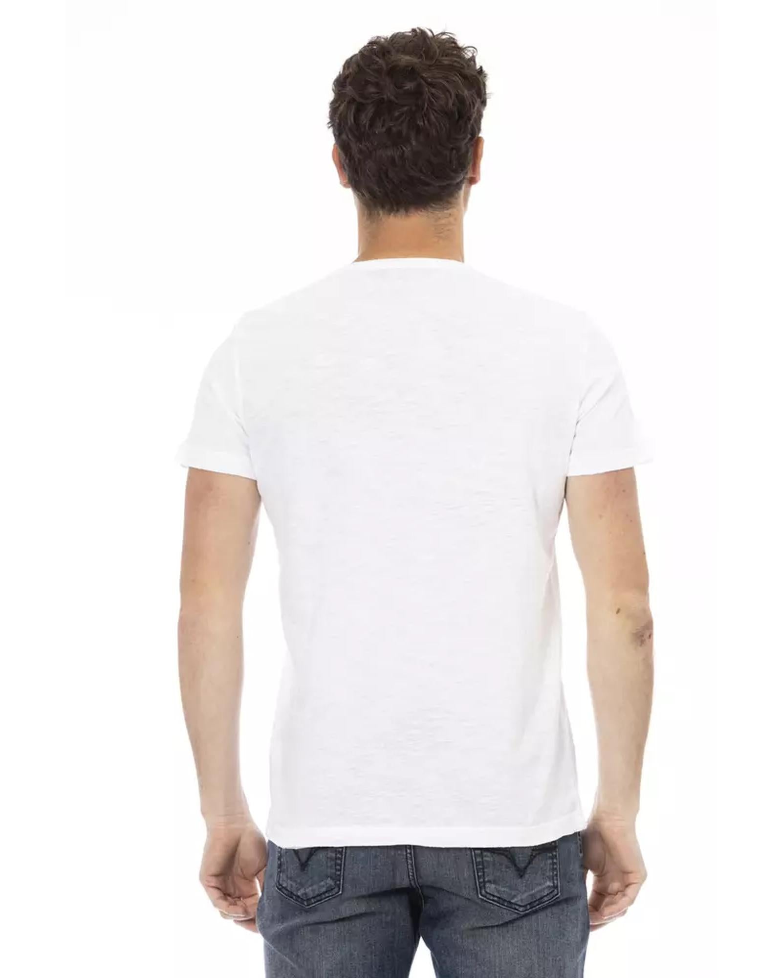 Short Sleeve T-shirt With Round Neck Front Print 2XL Men