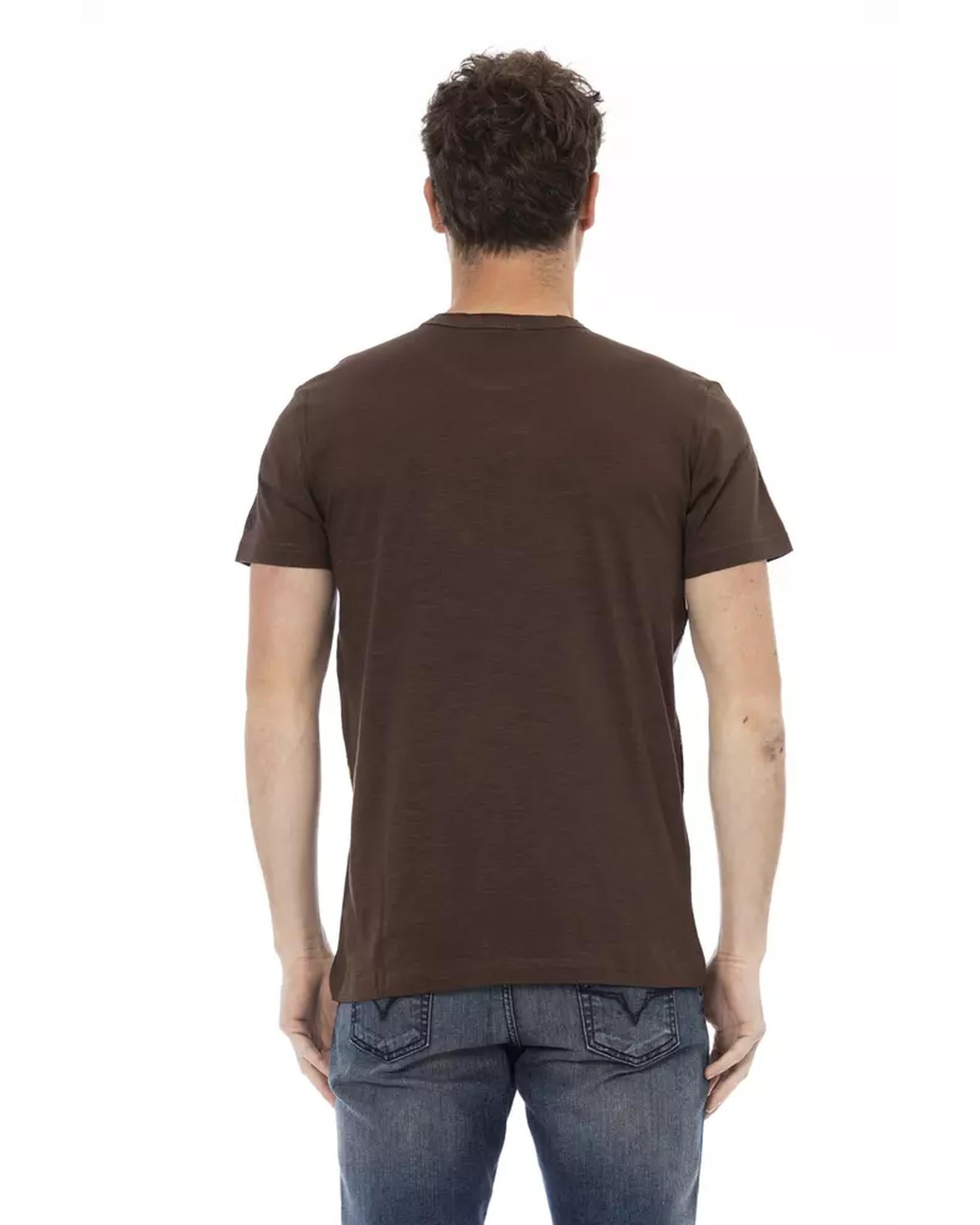 Short Sleeve T-shirt with Round Neck - Front Print 3XL Men