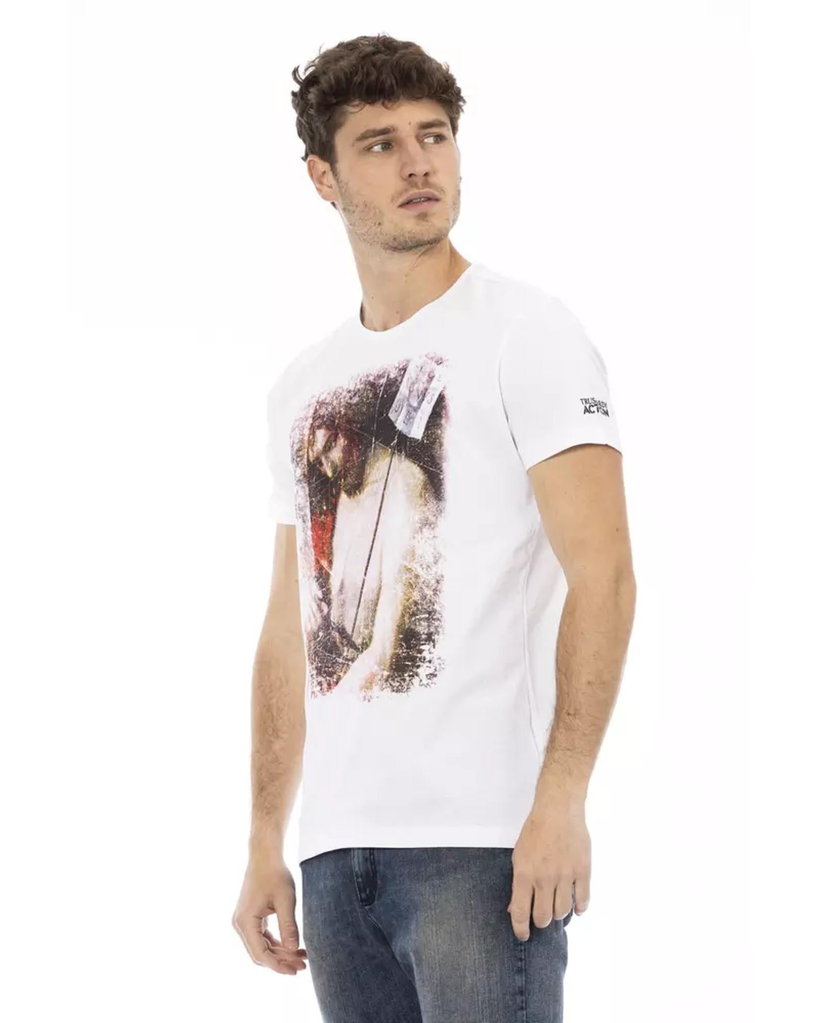 Front Print Short Sleeve T-shirt M Men