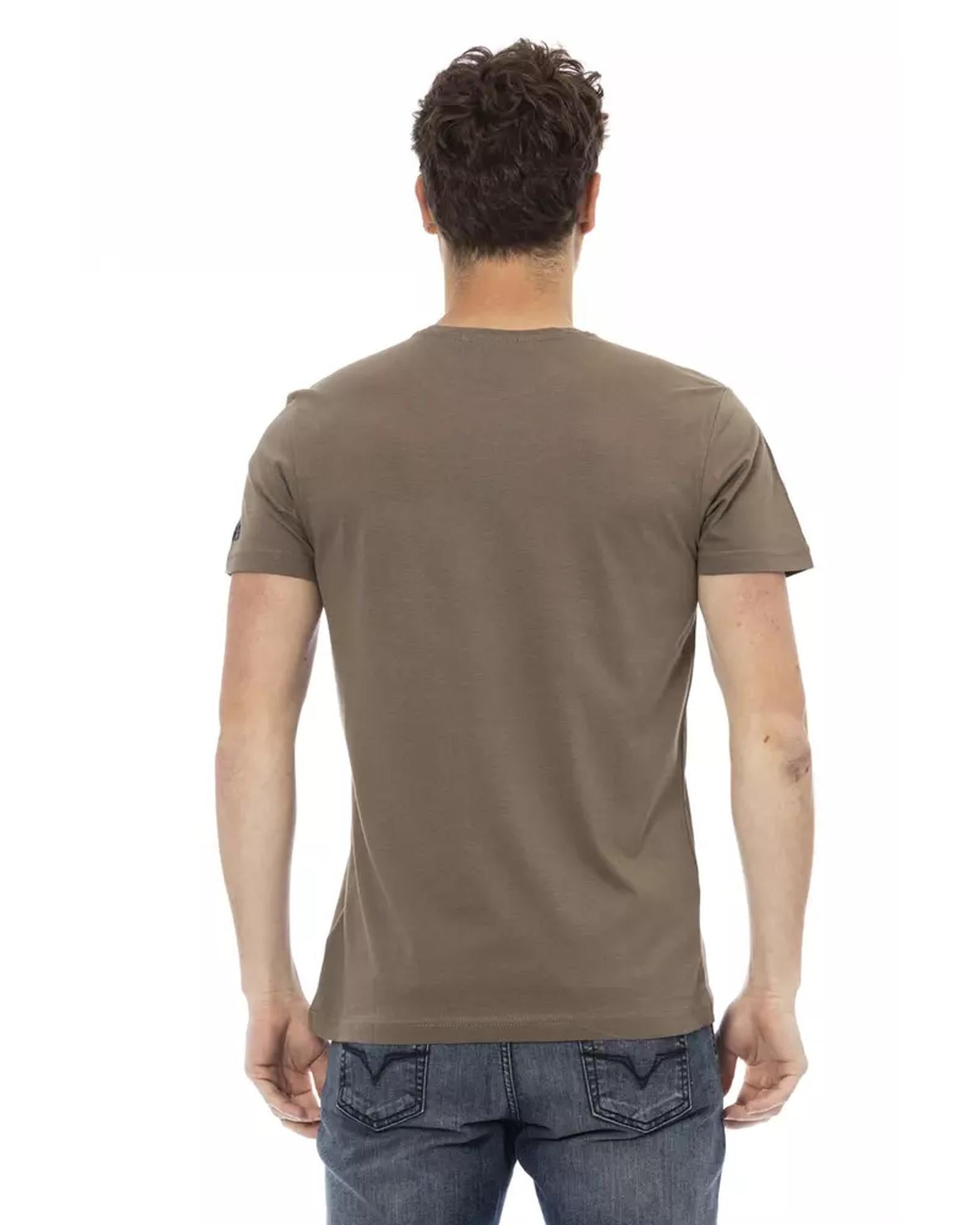 Printed Short Sleeve T-shirt with Round Neck M Men