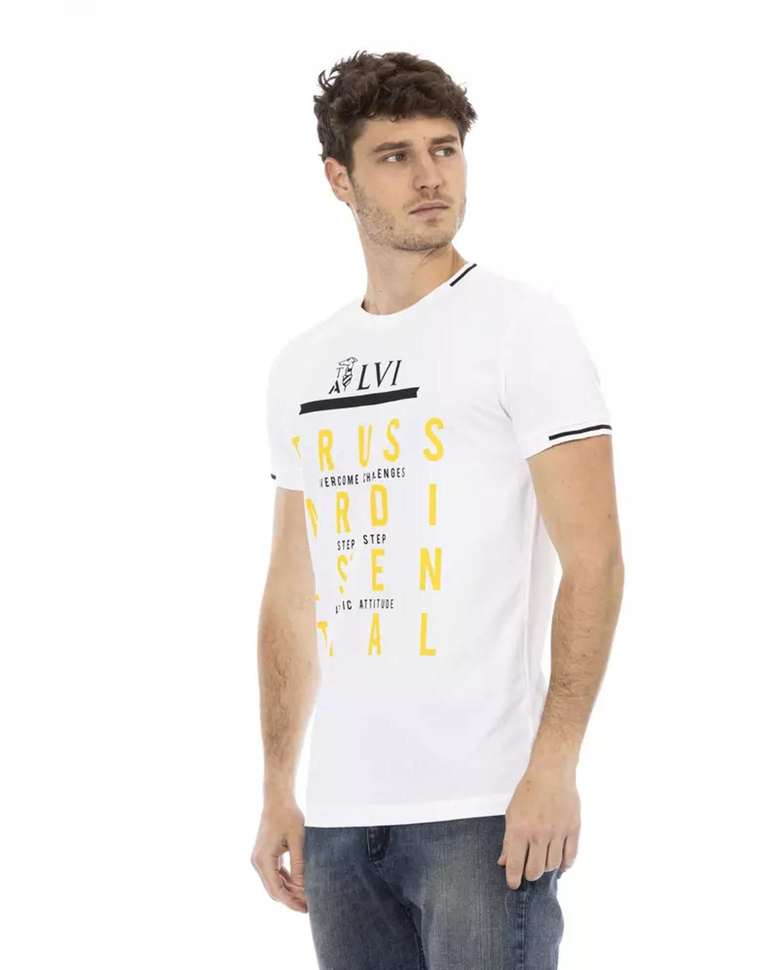 Front Print Short Sleeve T-Shirt with Round Neck XL Men