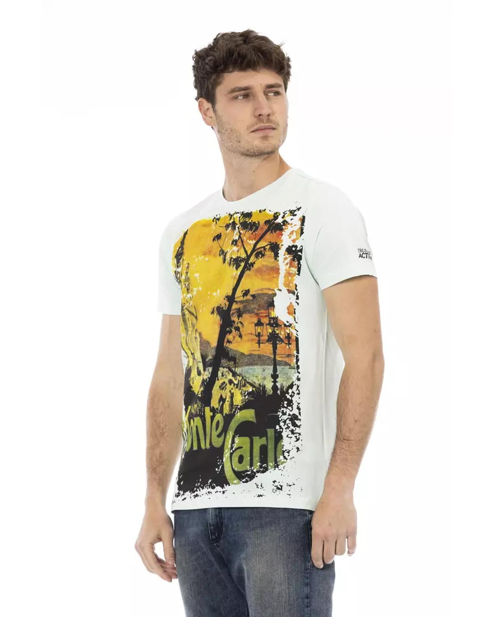 Short Sleeve T-shirt with Front Print 3XL Men