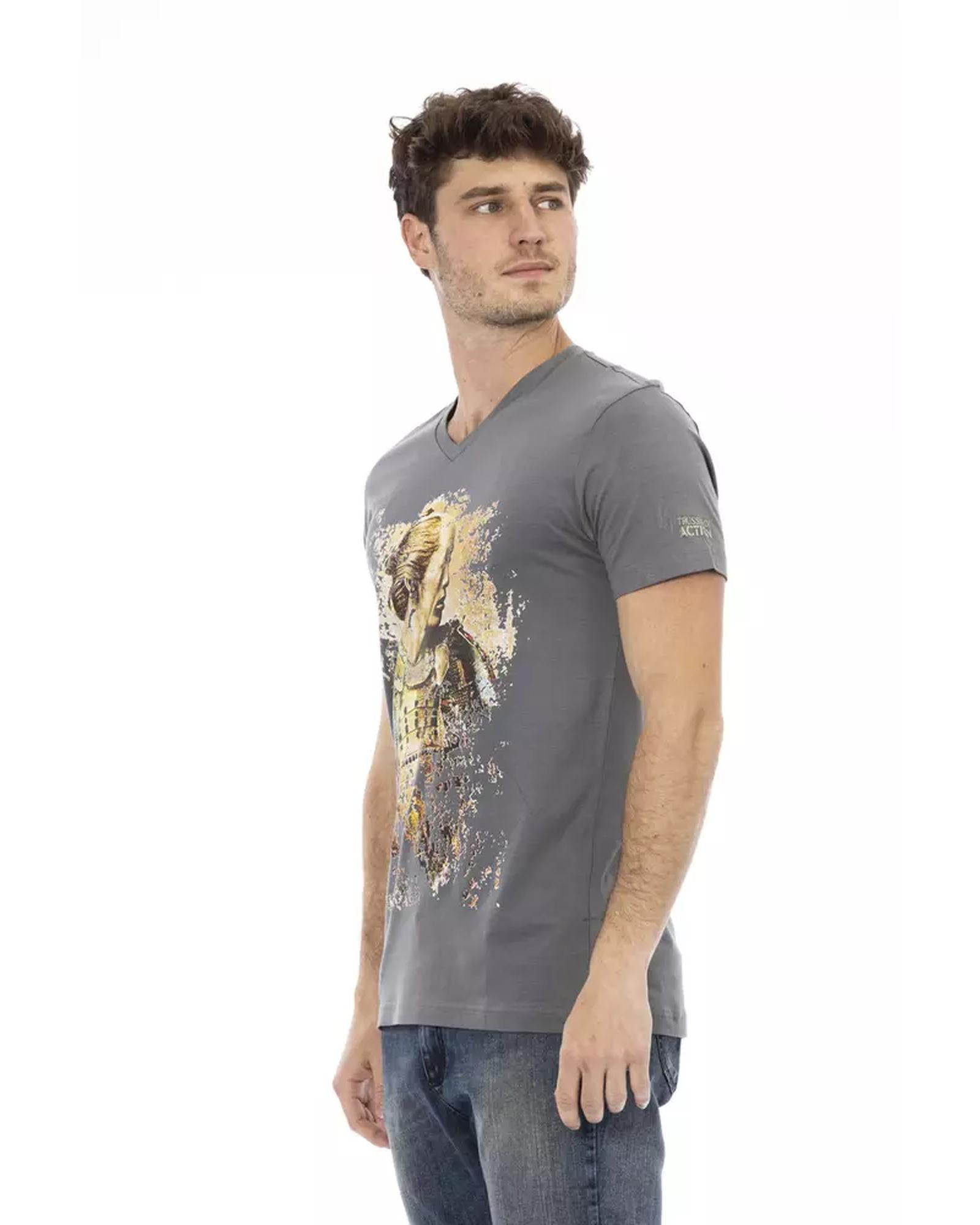 Short Sleeve T-shirt with V-neck L Men