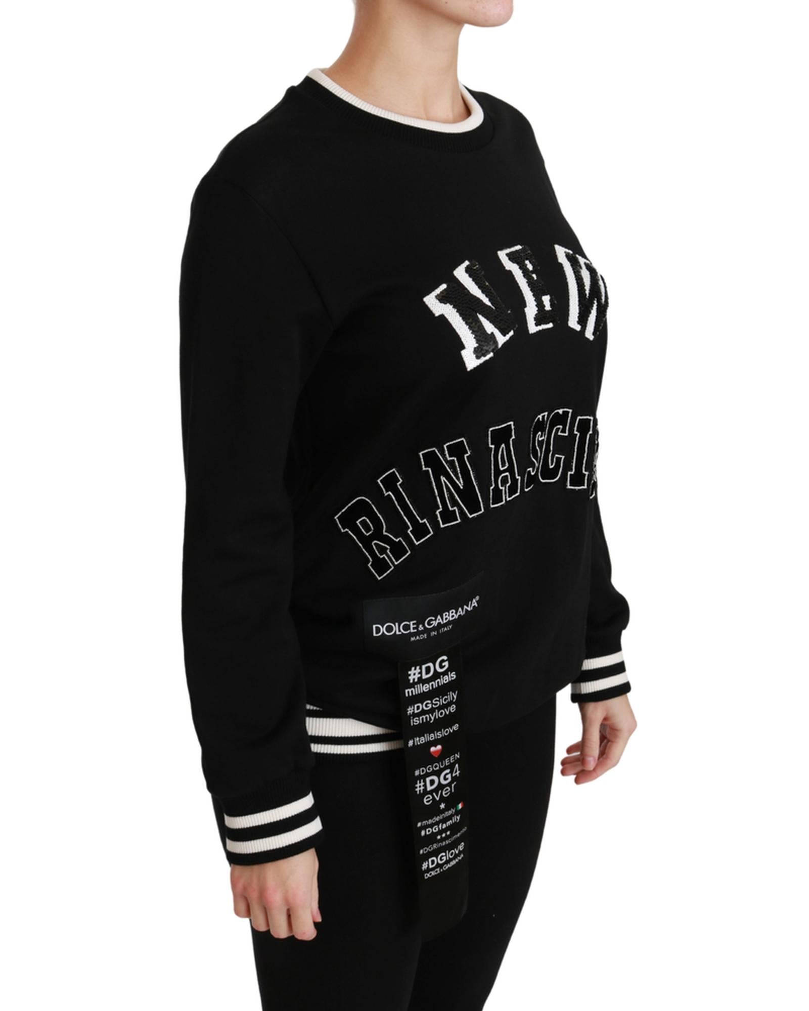 Gorgeous Dolce &amp; Gabbana Crew Neck Pullover Sweater with Sequins and Embroidery 42 IT Women