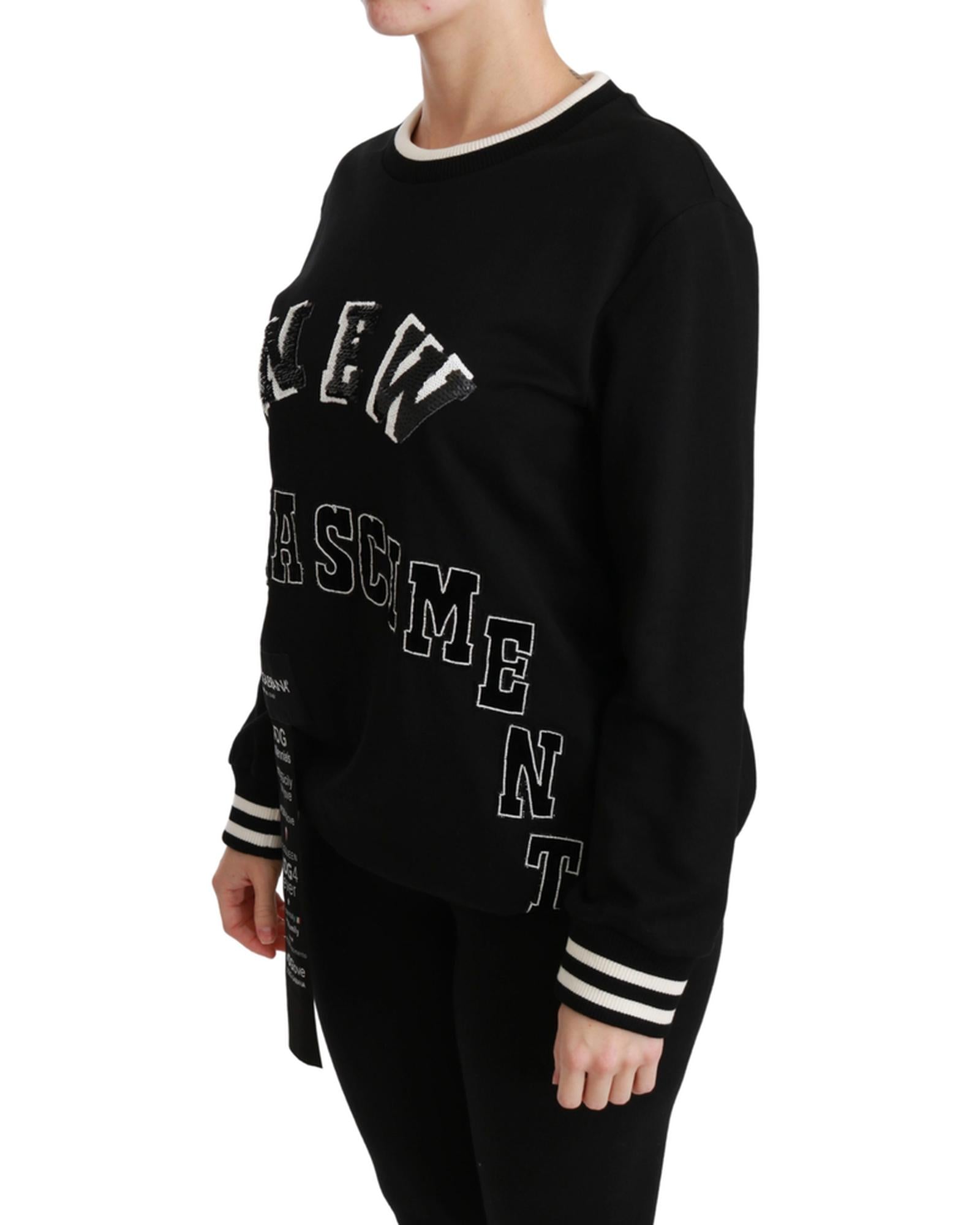 Gorgeous Dolce &amp; Gabbana Crew Neck Pullover Sweater with Sequins and Embroidery 42 IT Women