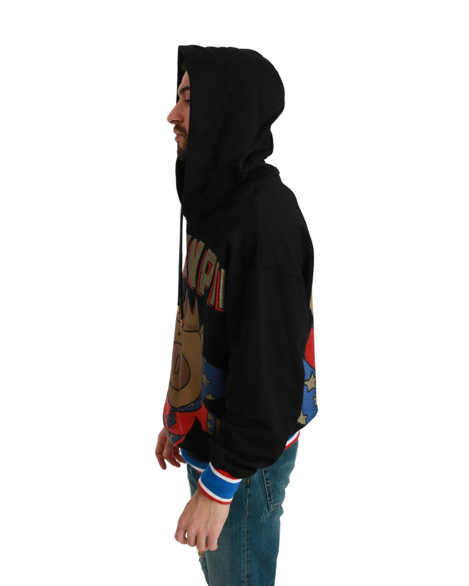 Hooded Sweater with Multicolor Motive 44 IT Men