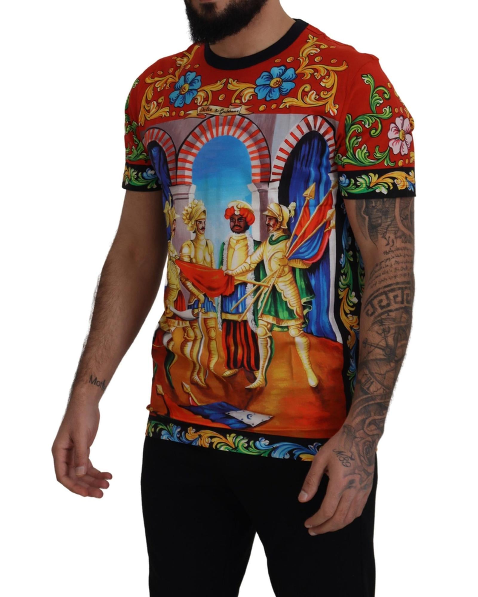 Majolica Soldier Print Crewneck T-Shirt 56 IT Men