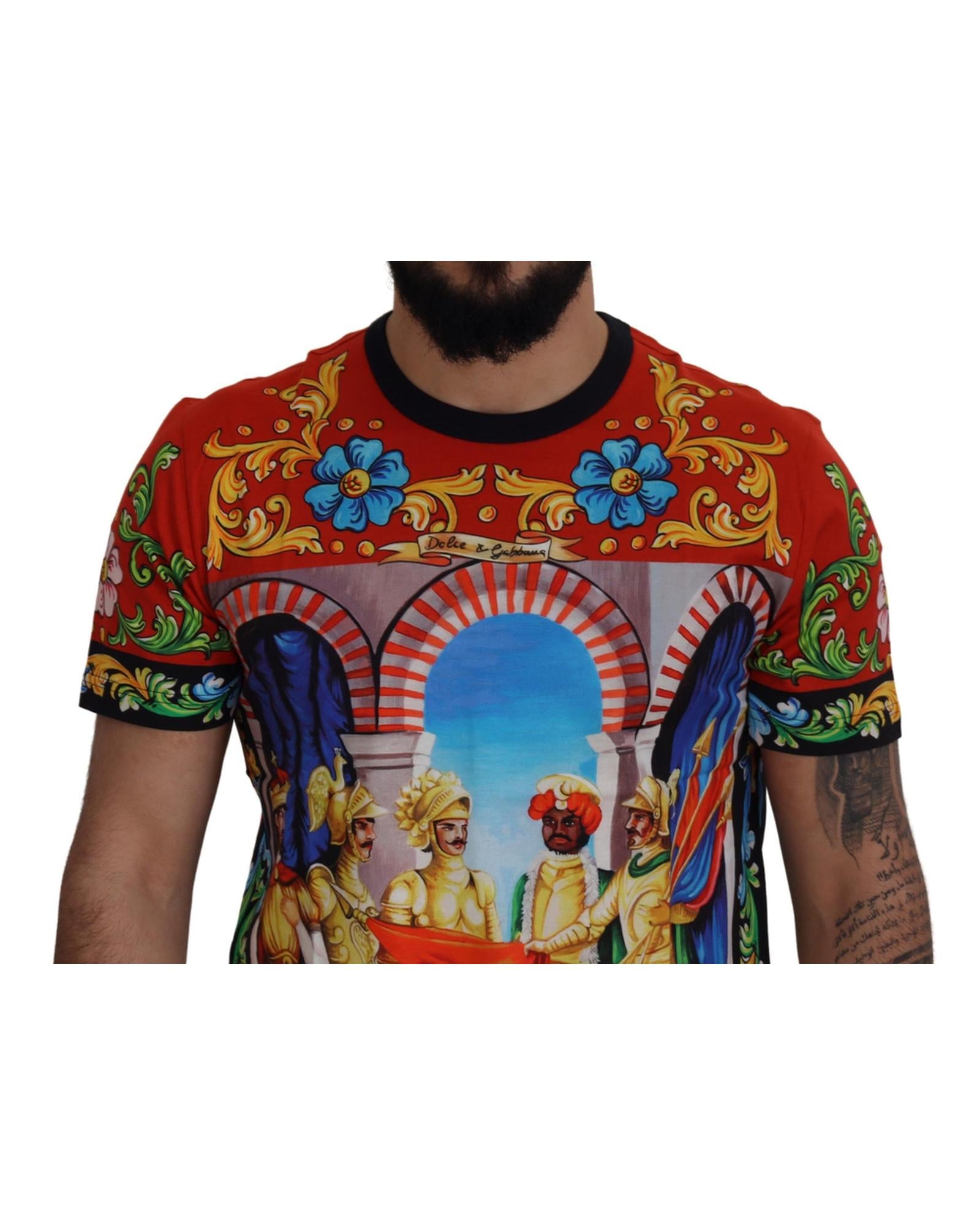 Majolica Soldier Print Crewneck T-Shirt 56 IT Men