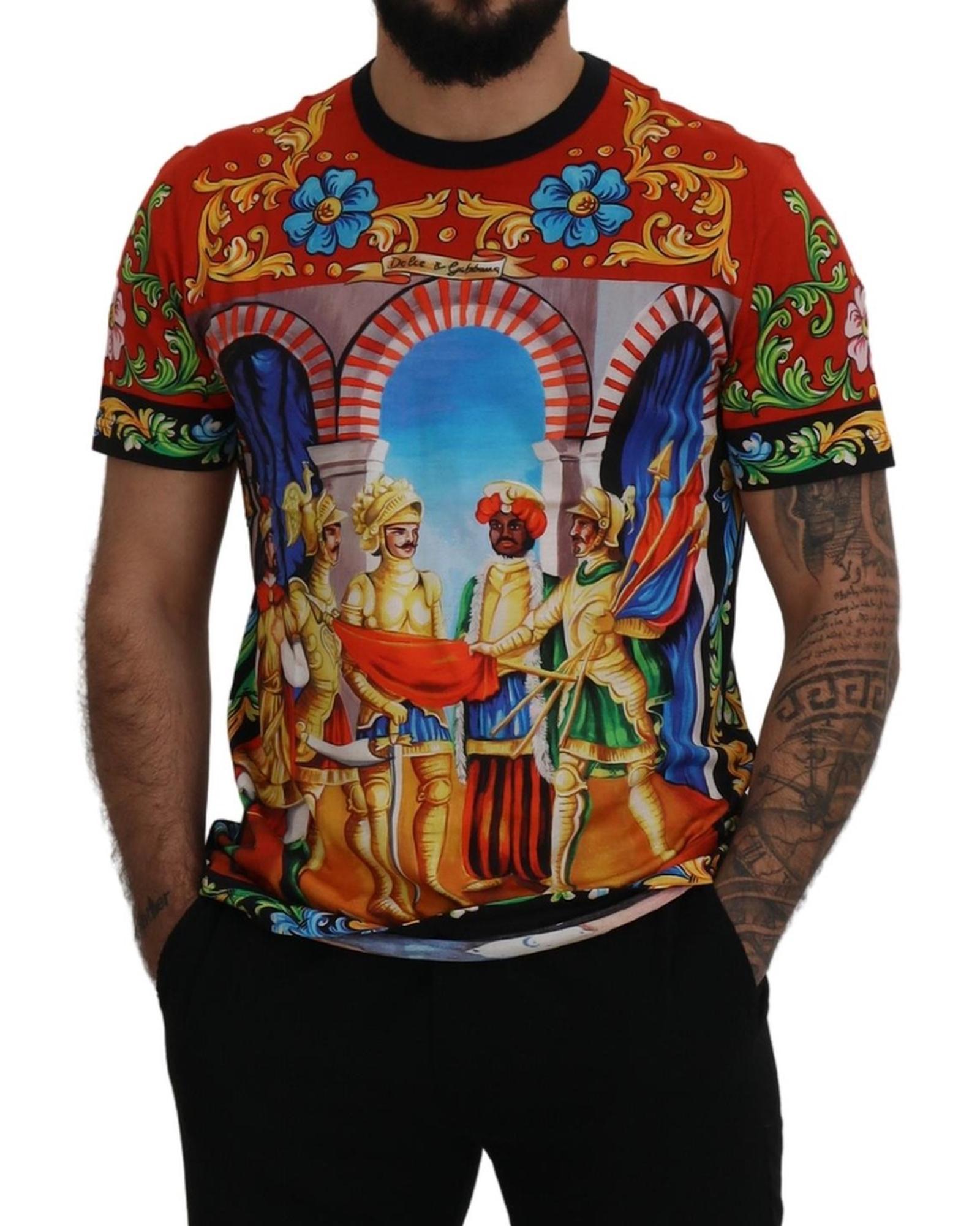 Majolica Soldier Print Crewneck T-Shirt 56 IT Men