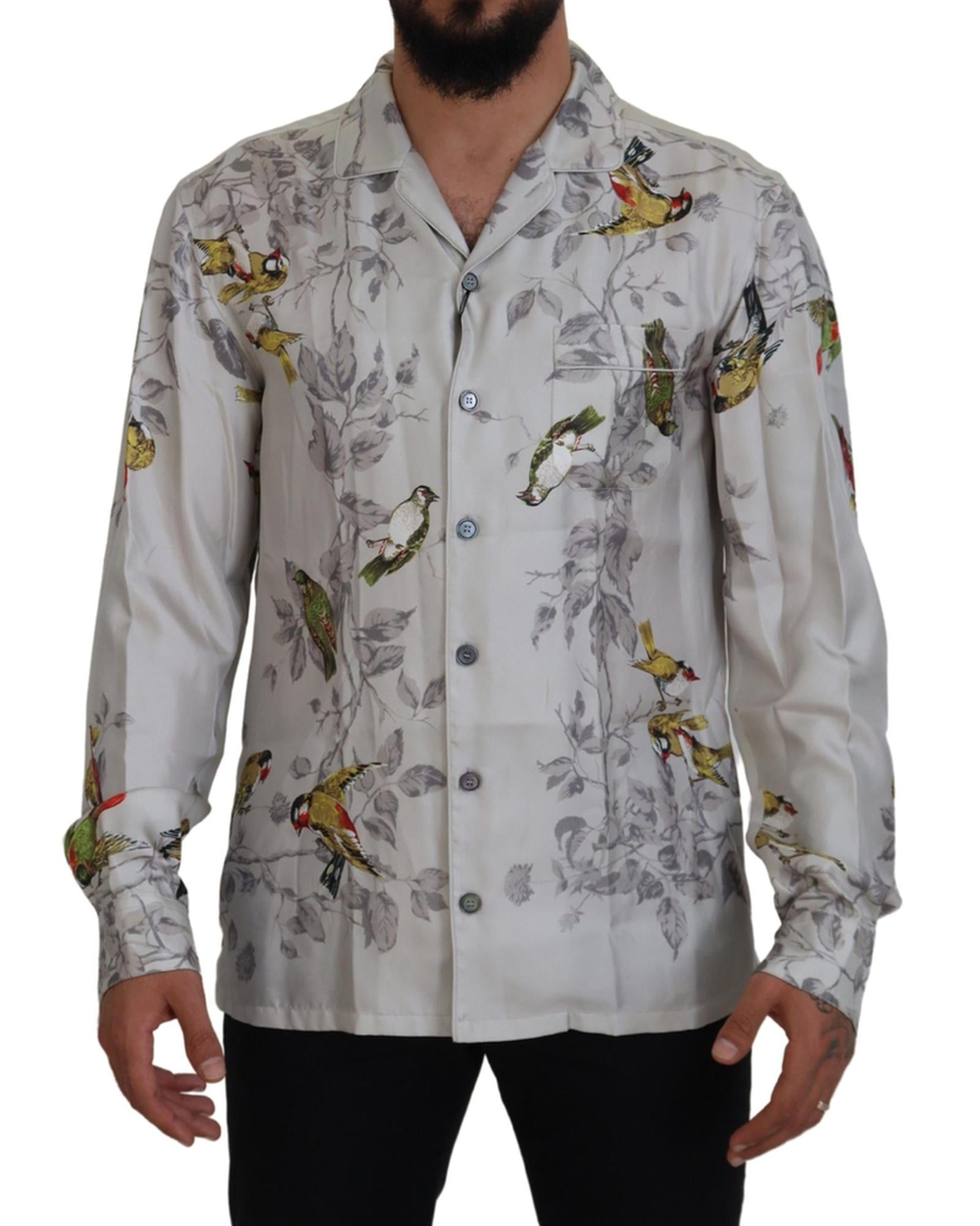 Stunning Dolce &amp; Gabbana Casual Pajama Look Satin Shirt S Men