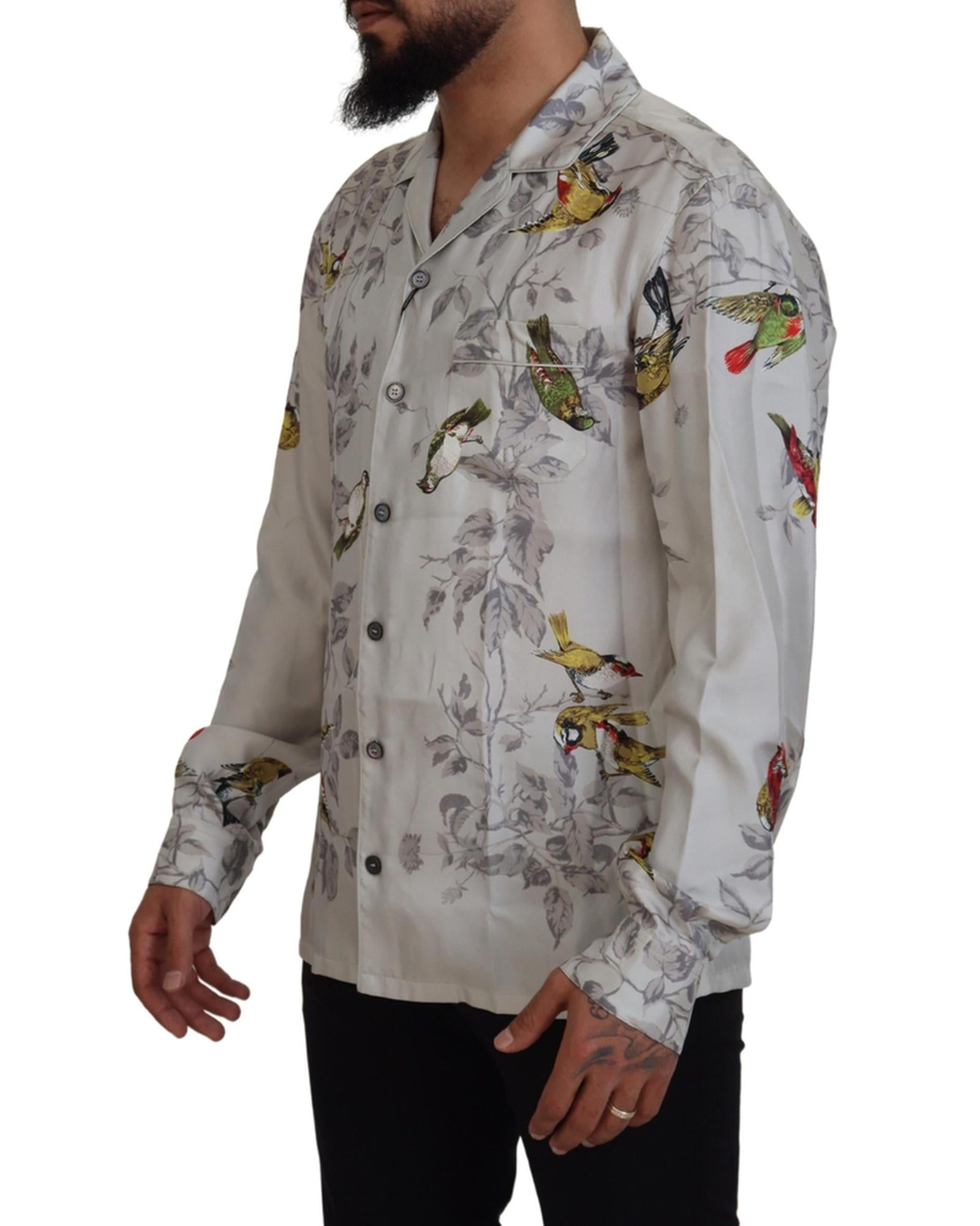 Stunning Dolce &amp; Gabbana Casual Pajama Look Satin Shirt S Men