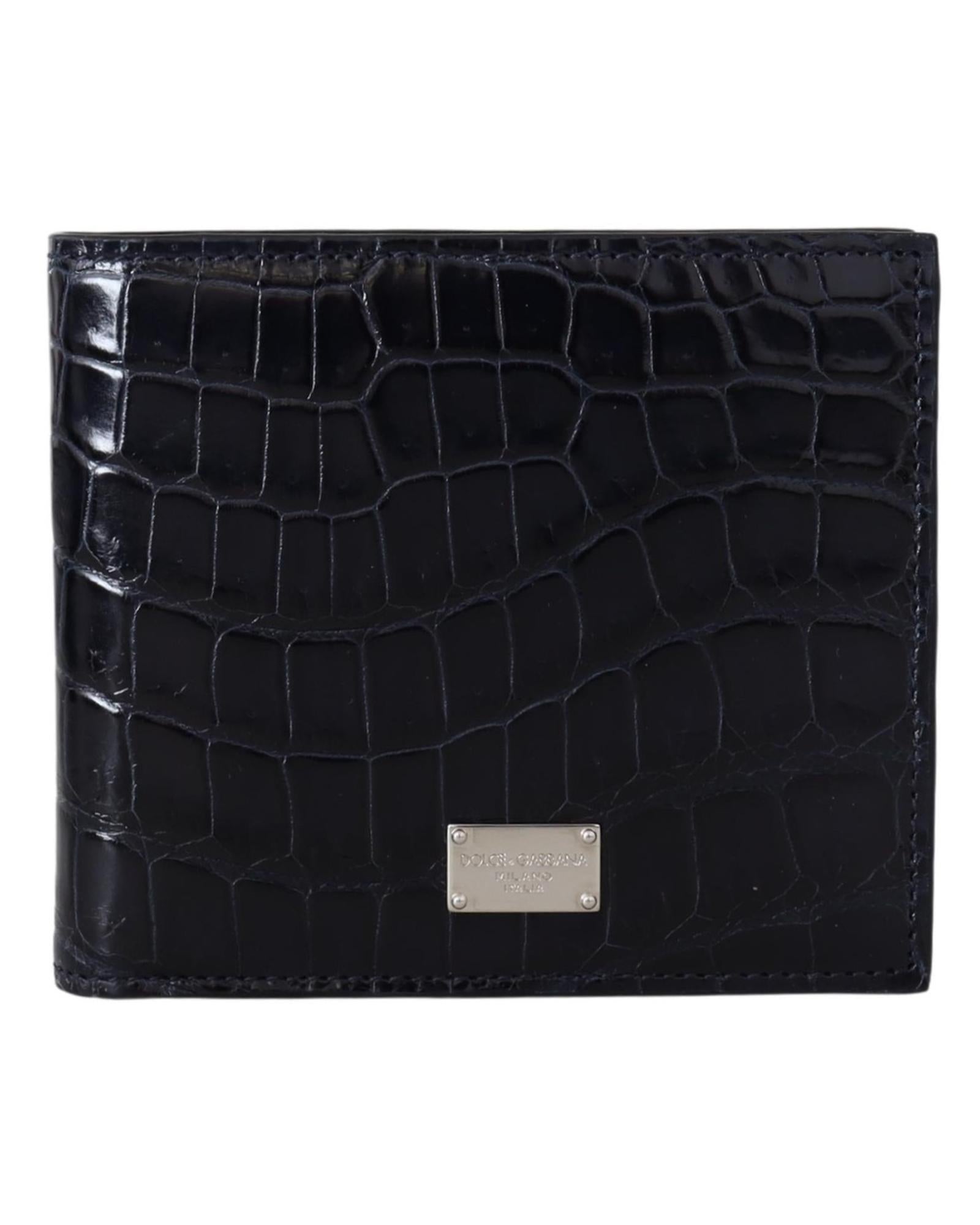 Dolce &amp; Gabbana Crocodile Leather Bifold Wallet One Size Men