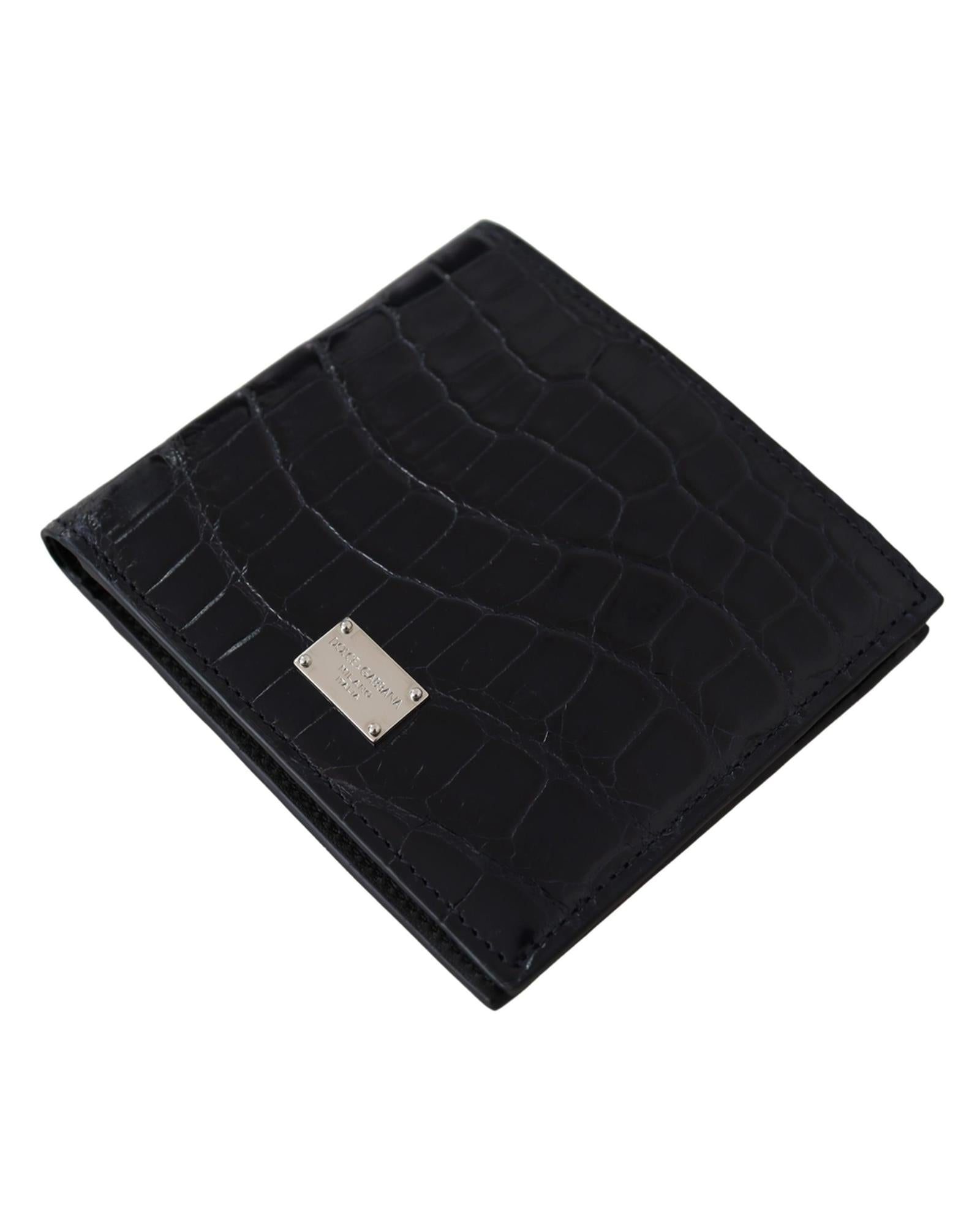 Dolce &amp; Gabbana Crocodile Leather Bifold Wallet One Size Men