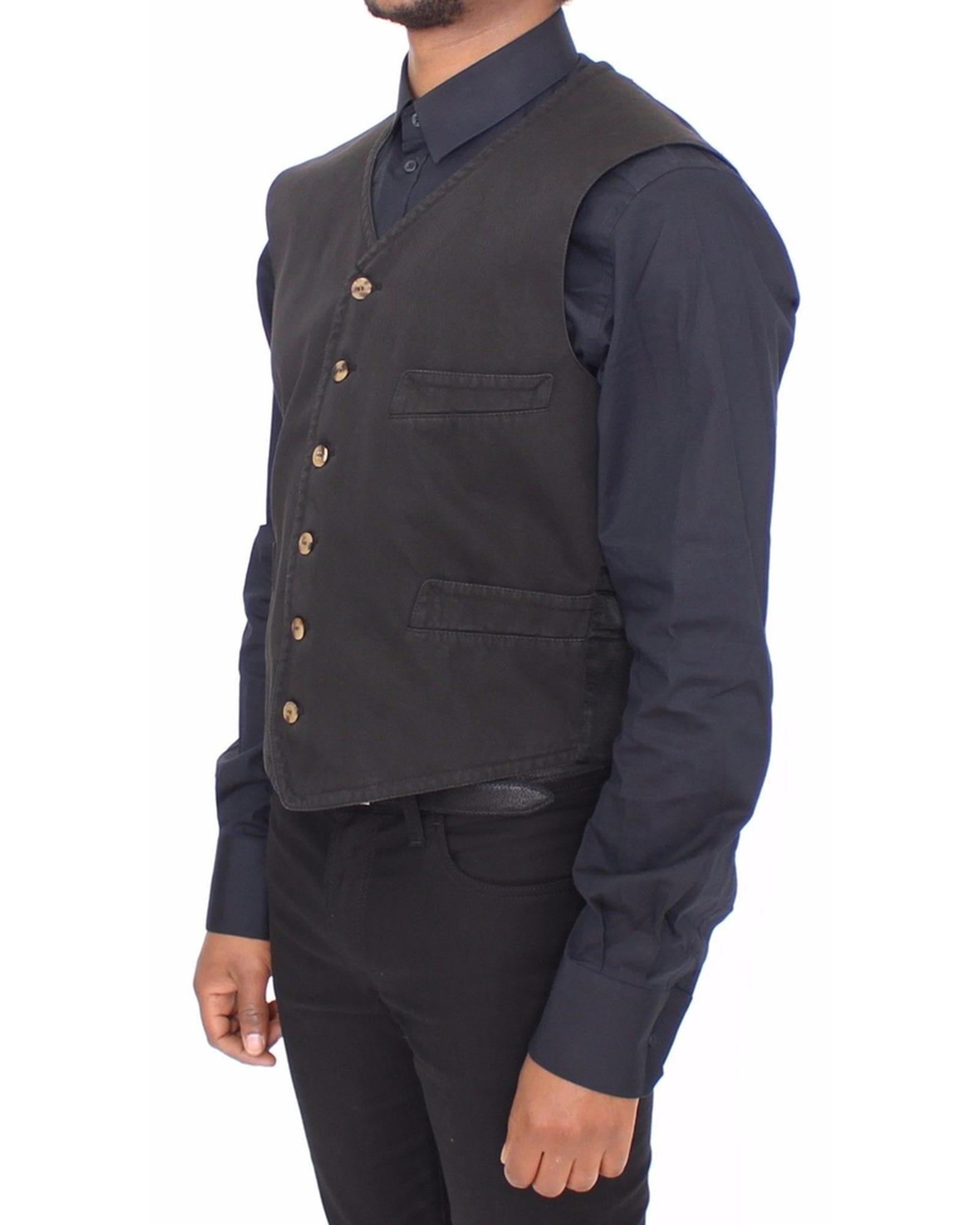 Dress Vest with Adjustable Strap and Logo Details 50 IT Men