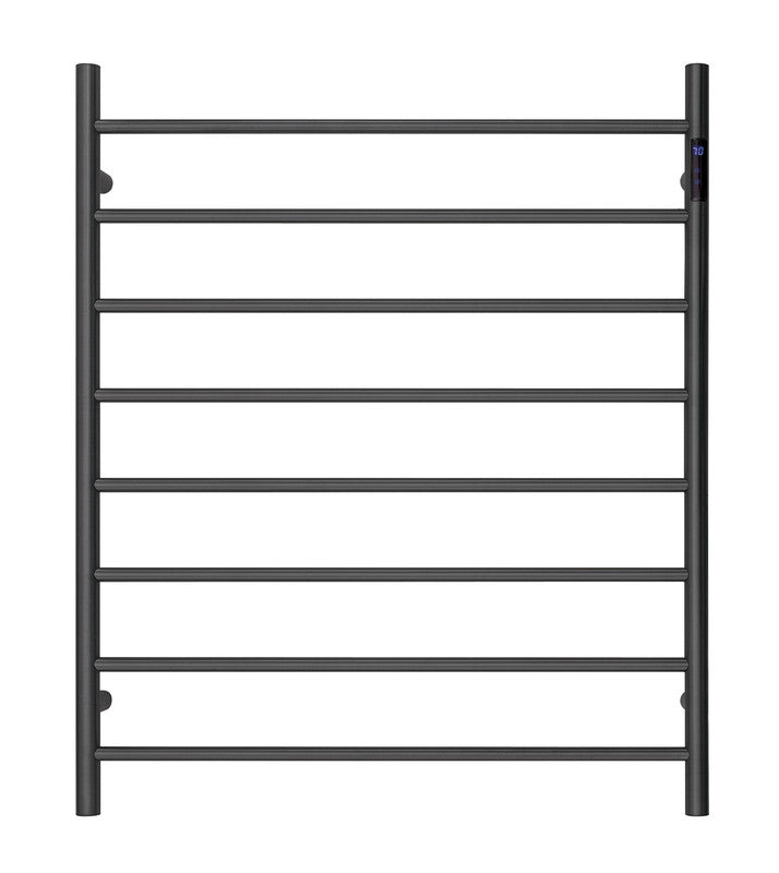 2023 Matte Black stainless steel Heated Towel Rail rack Round AU 1000*850mm Timer