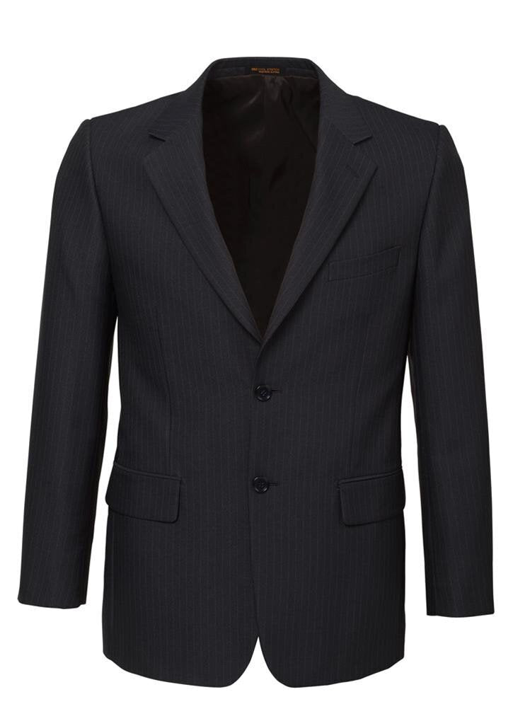 Mens Single Breasted 2 Button Suit Jacket Work Business - Pin Striped - Charcoal - 107