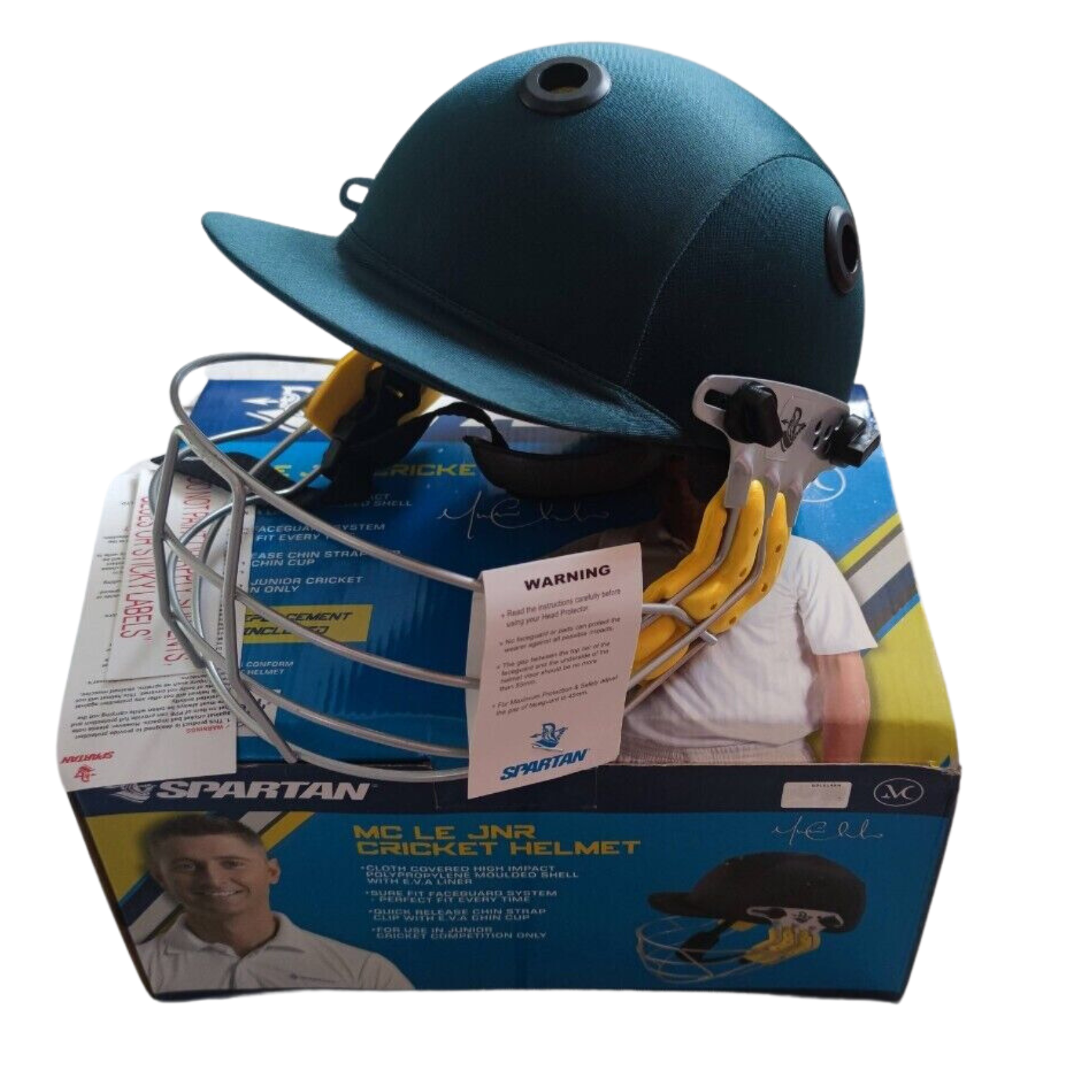 Spartan MC LE Jnr Junior Cricket Helmet Youth - Large Size - Green