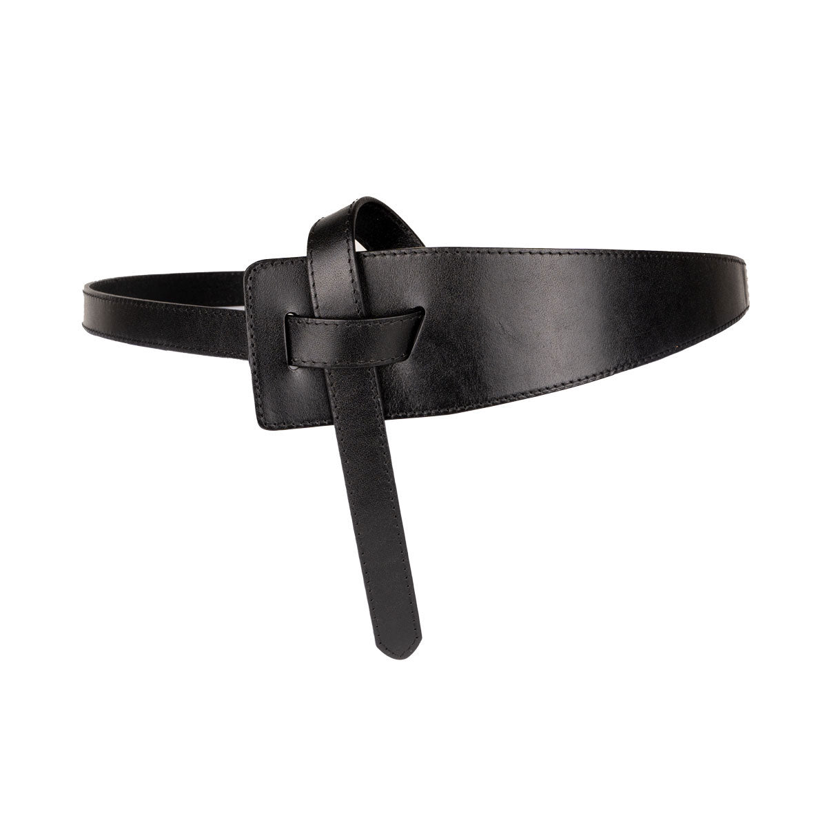 Peroz Ivy Women's Black Leather Knot Belt