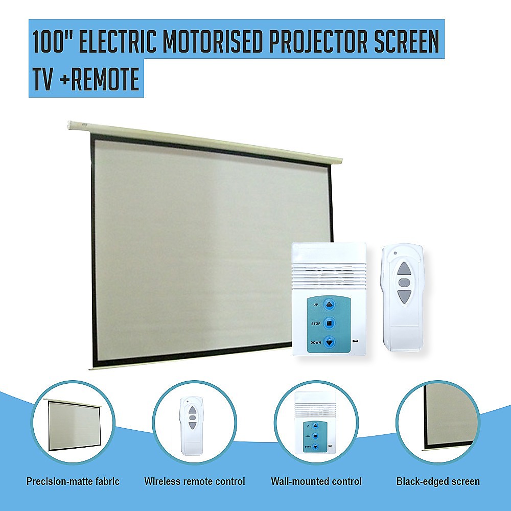 100" Electric Motorised Projector Screen TV +Remote