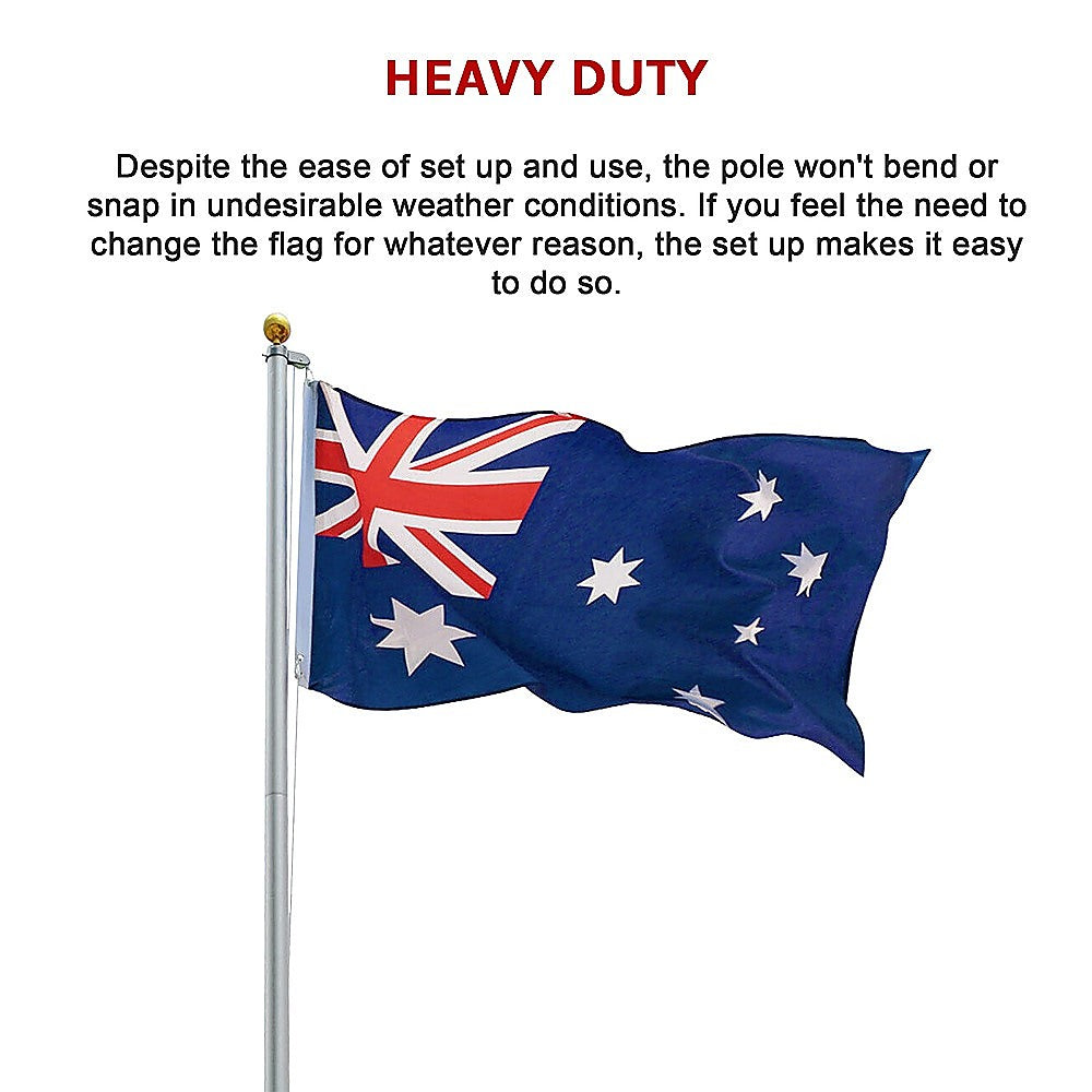 6.0m Flag Pole Full Set / Kit w Australian Flag