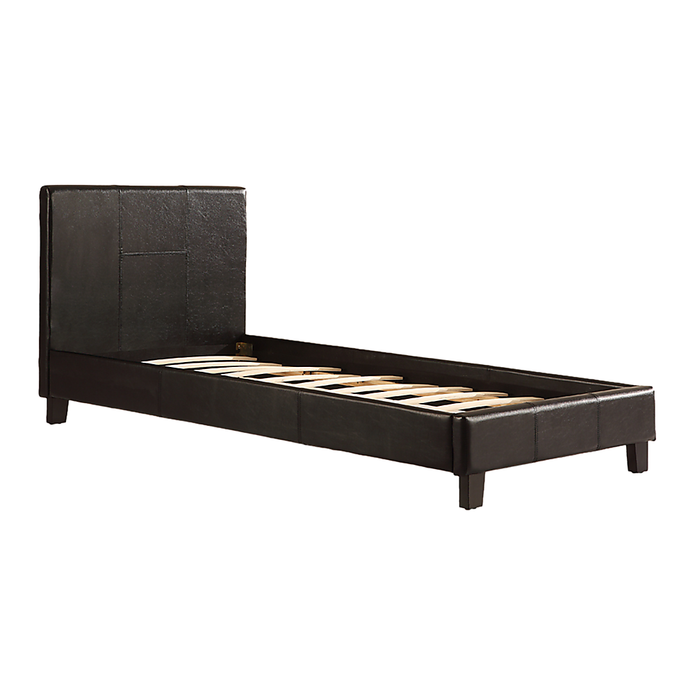 Single PU Leather Bed Frame Black