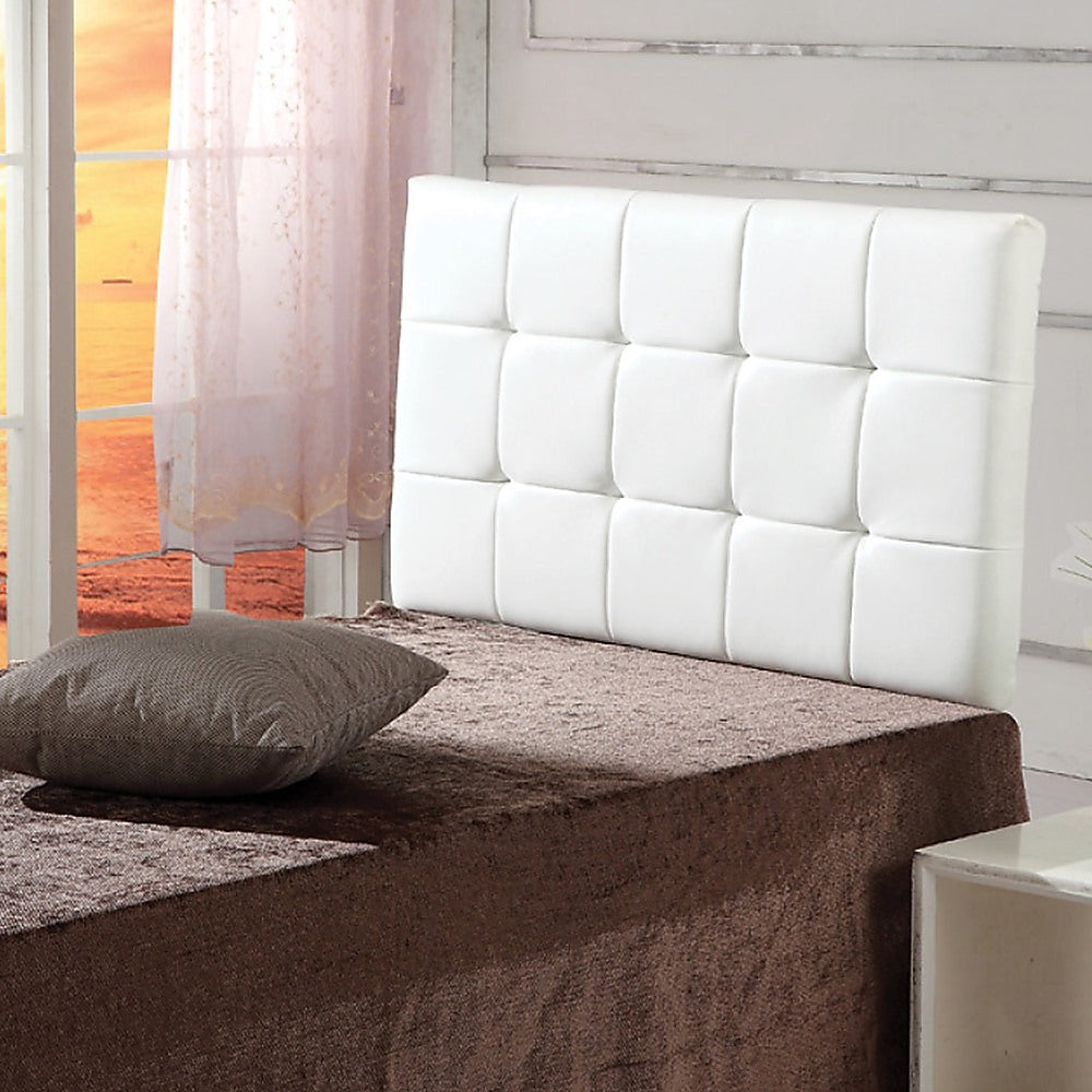 PU Leather Single Bed Deluxe Headboard Bedhead - White