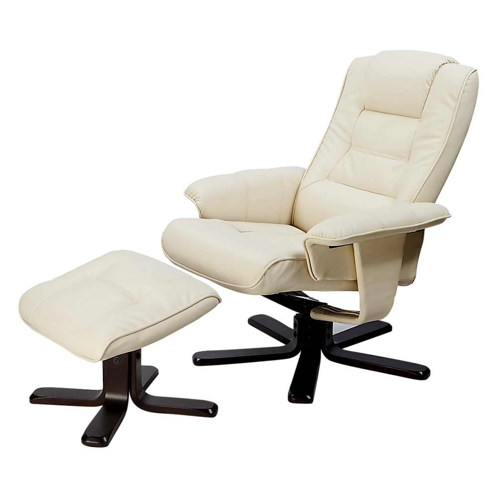 PU Leather Massage Chair Recliner Ottoman Lounge Remote