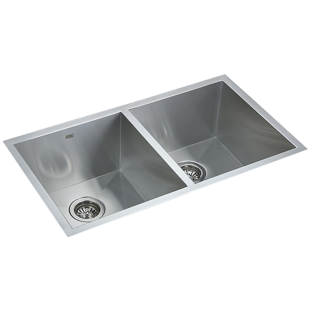 820x457mm Handmade Stainless Steel Undermount / Topmount Kitchen Laundry Sink with Waste