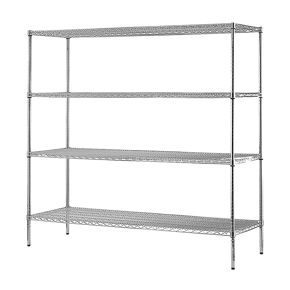 Modular Chrome Wire Storage Shelf 1500 x 600 x 1800 Steel Shelving