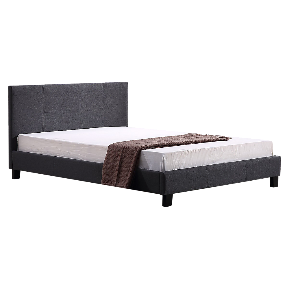 Queen Linen Fabric Bed Frame Grey