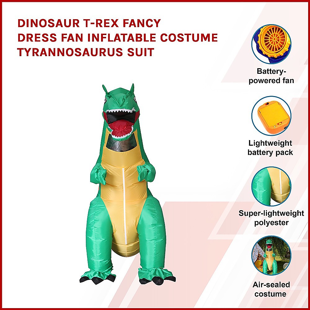 Dinosaur T-Rex Fancy Dress Fan Inflatable Costume Tyrannosaurus Suit