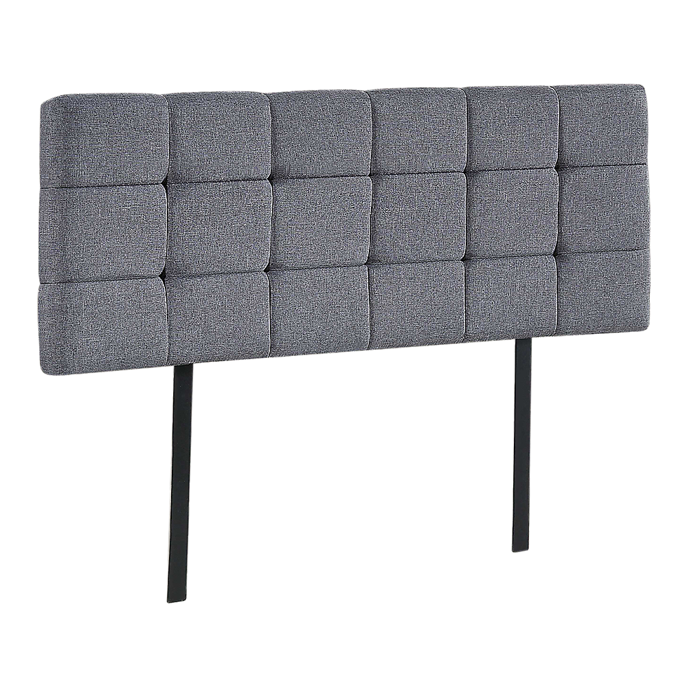 Linen Fabric Double Bed Deluxe Headboard Bedhead - Grey