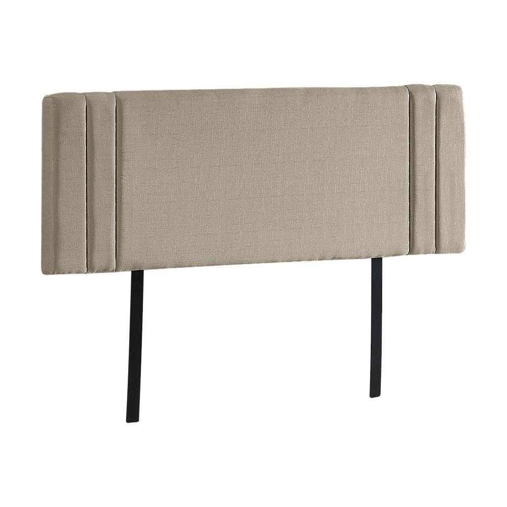 Linen Fabric King Bed Deluxe Headboard Bedhead - Beige